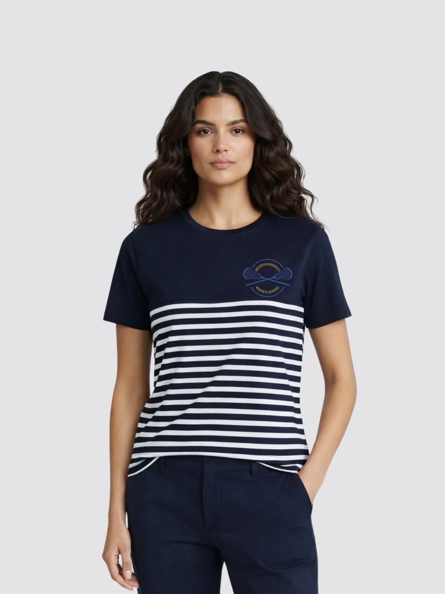 Aberdeen Women's Lacrosse Striped T-Shirt - Image 3