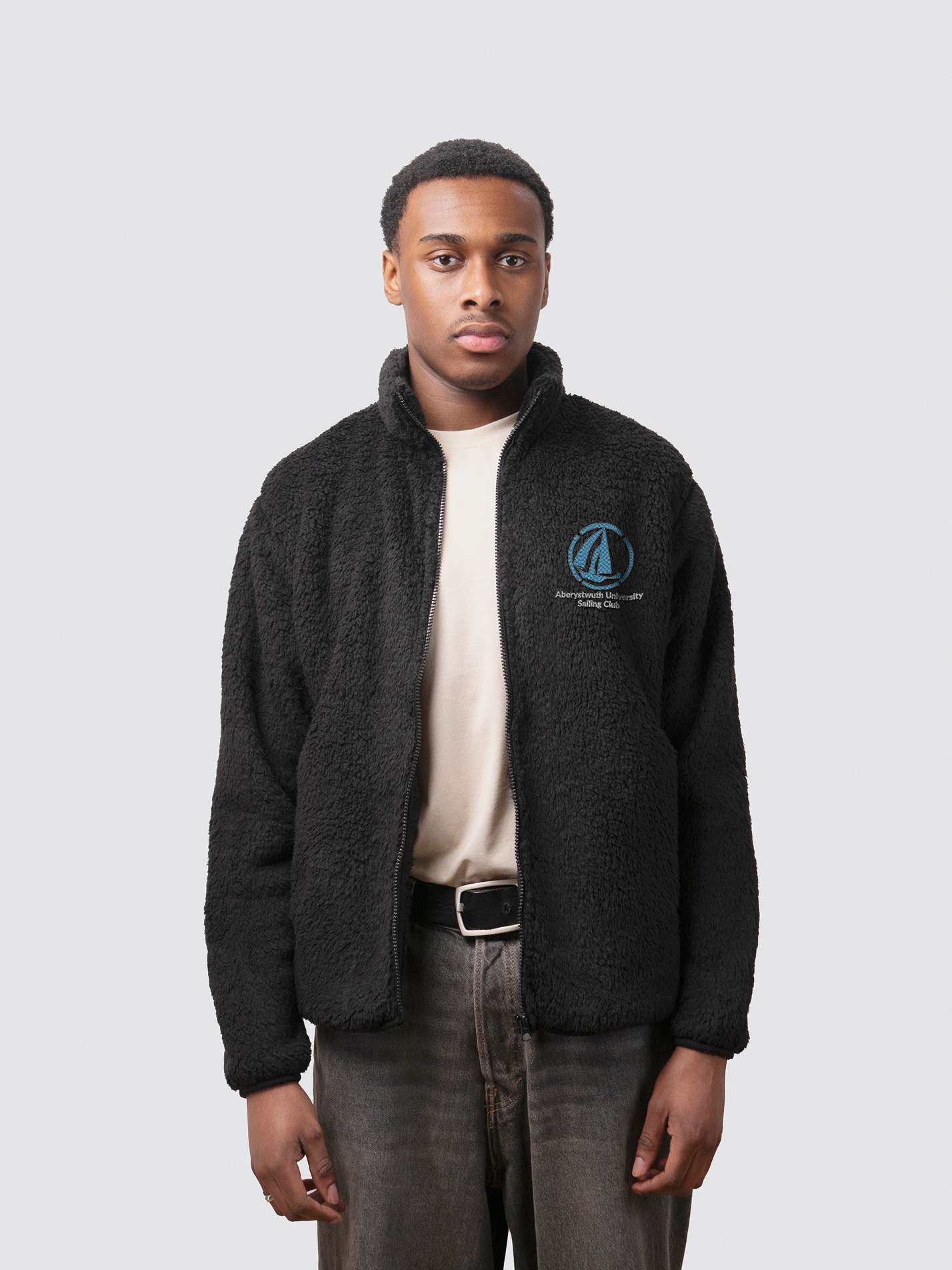 Aberystwyth Sailing Club Unisex Sherpa Fleece Zipped Jacket - Image 4