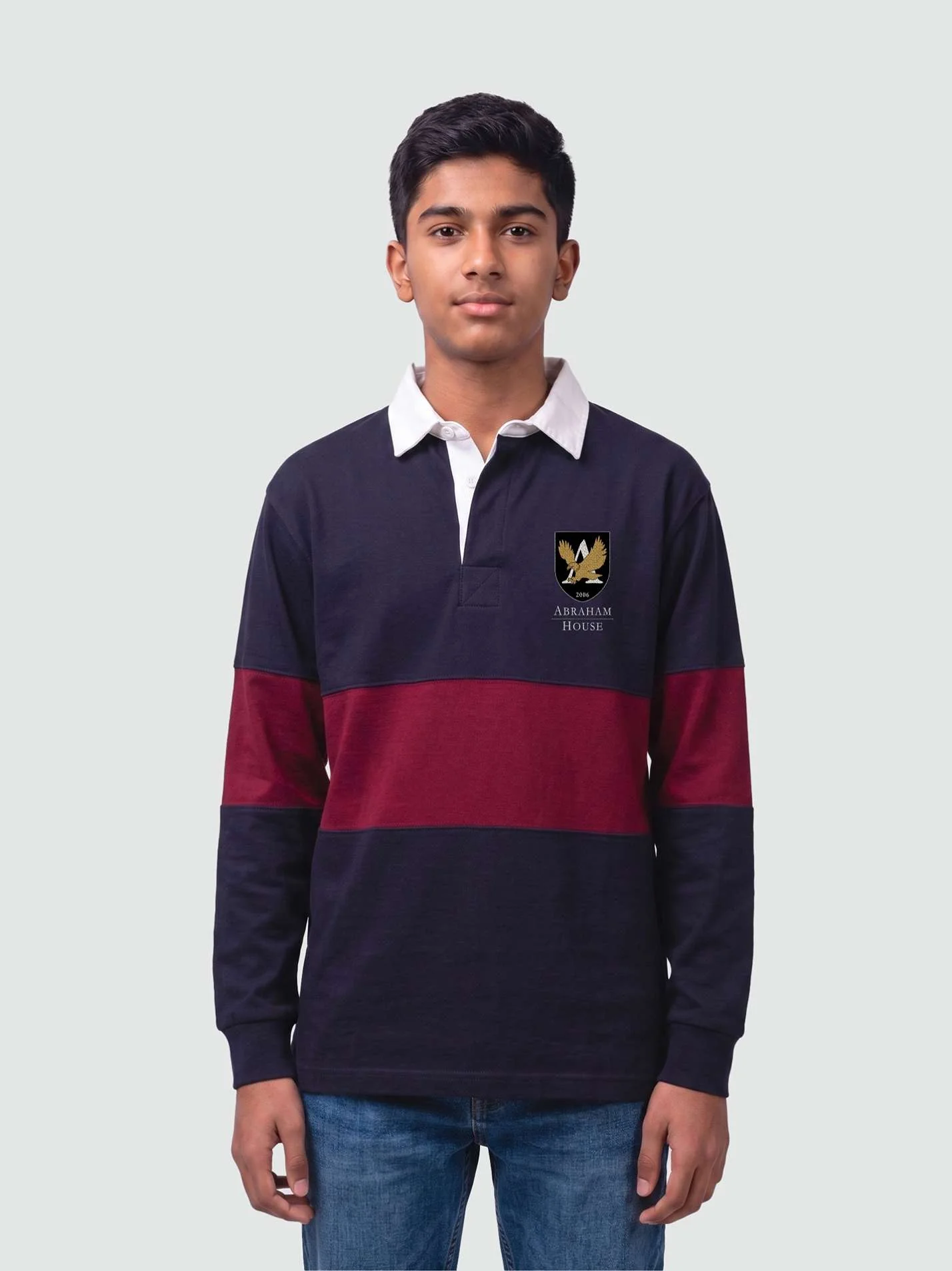 Abraham House Men's Panelled Rugby Shirt