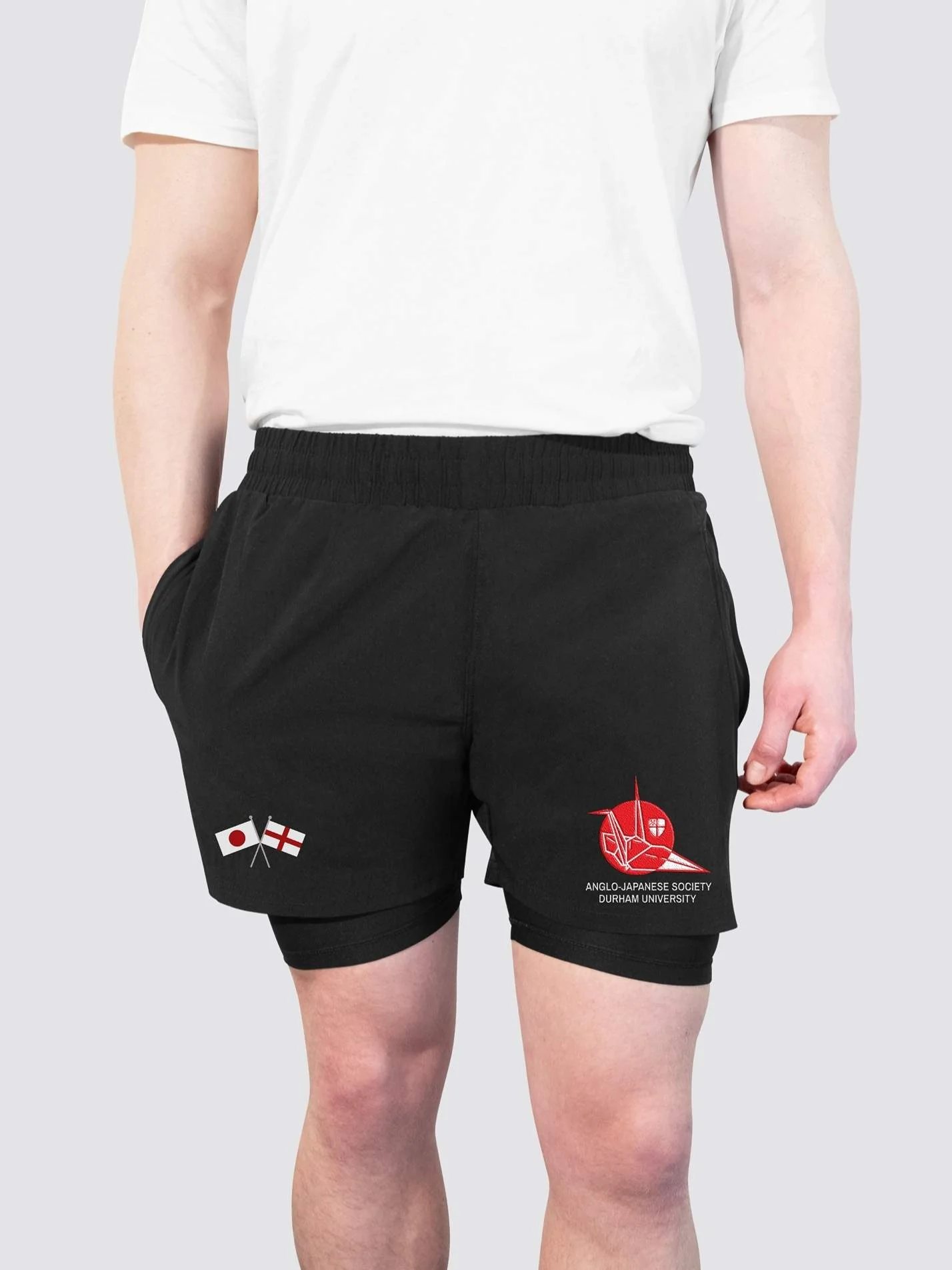 Anglo-Japanese Society Men's Dual Layer Sports Shorts