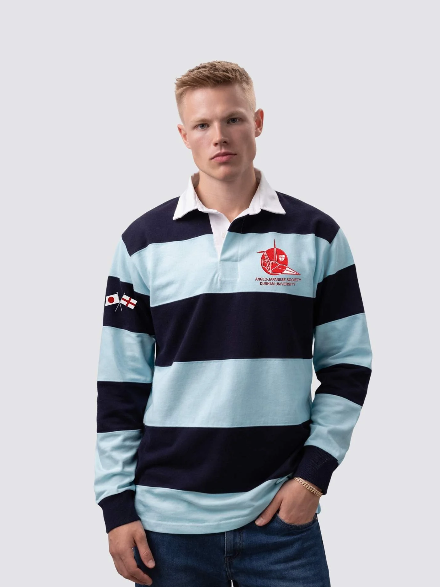 Anglo-Japanese Society Unisex Striped Rugby Shirt - Image 5