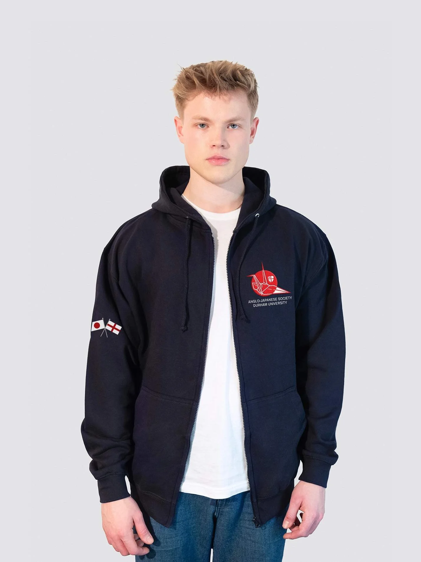 Anglo-Japanese Society Zip-Up Unisex Hoodie - Image 4