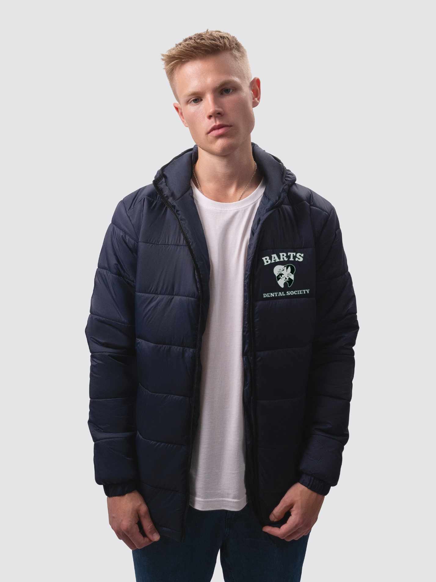 Barts Dental Society Sustainable Unisex Hooded Puffer Jacket - Image 6