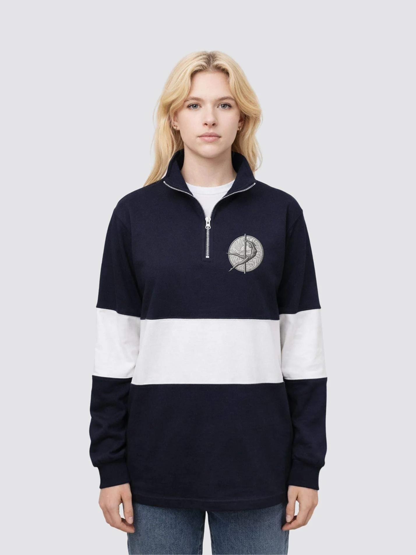 Bath University Pole and Aerial Society Unisex Panelled 1/4 Zip Sweatshirt - Image 4