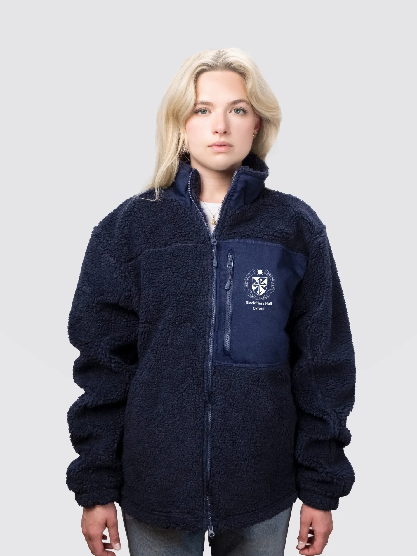 Blackfriars Hall, Oxford Unisex Fluffy Sherpa Fleece Jacket - Image 6