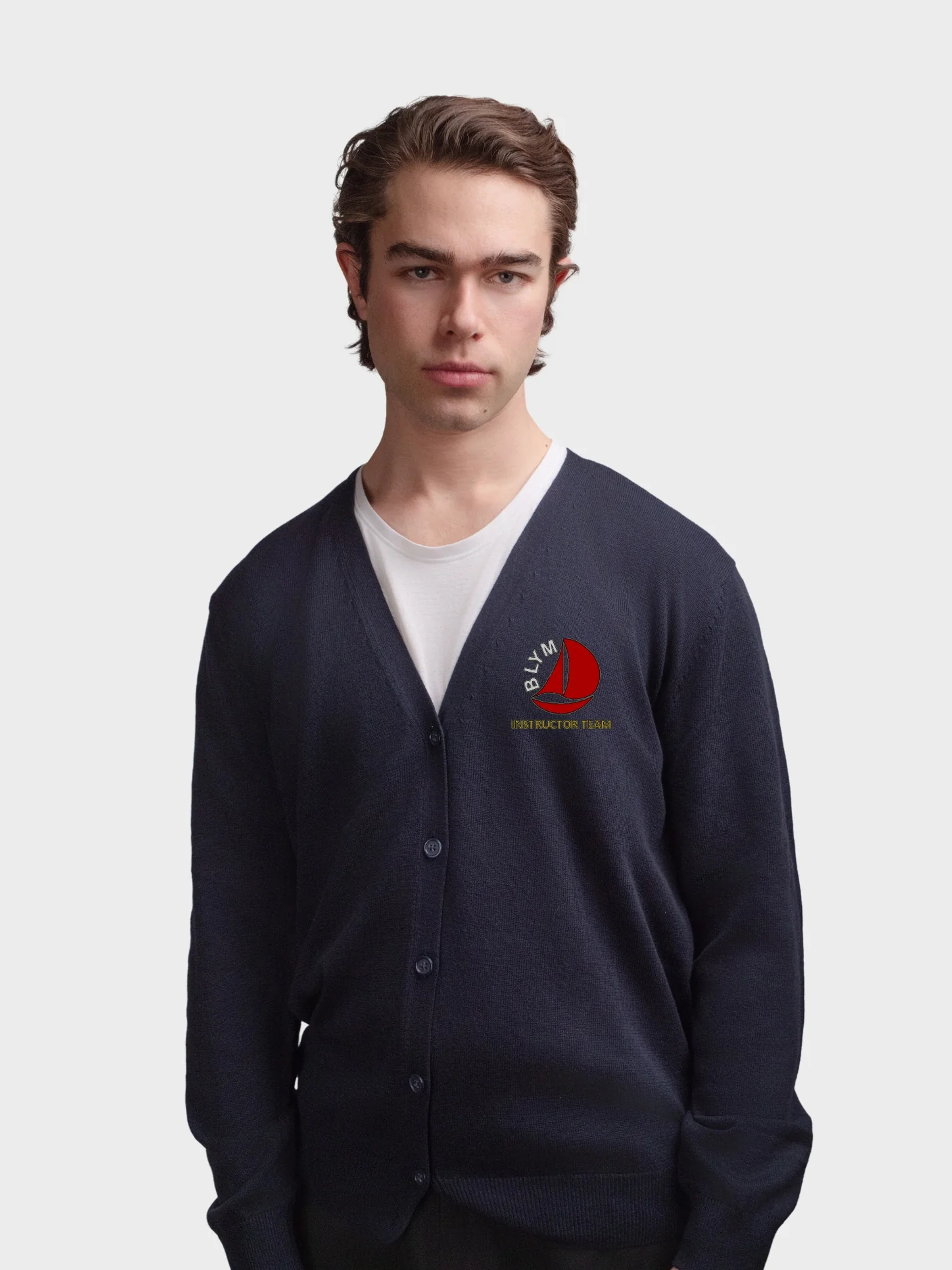 BLYM Instructor Team Men's V-Neck Knitted Cardigan - Image 3