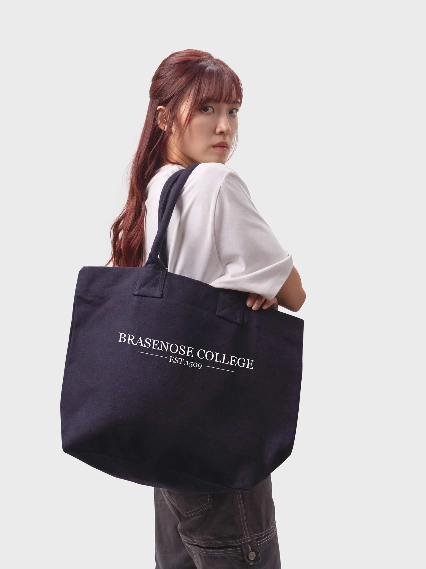 Brasenose College Oxford HCR Cotton Canvas Printed Shopper Bag - Image 2