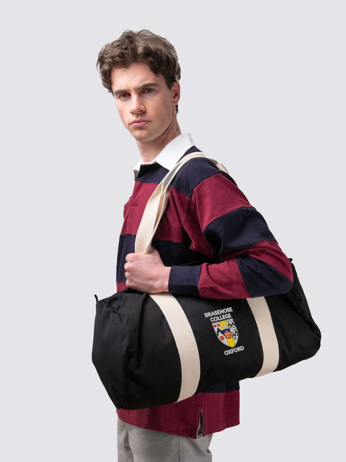 Brasenose College Oxford HCR Organic Cotton Canvas Barrel Bag
