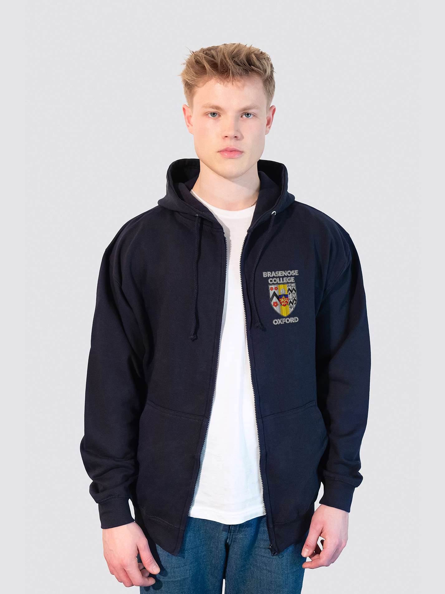 Brasenose College Oxford HCR Zip-Up Unisex Hoodie - Image 6
