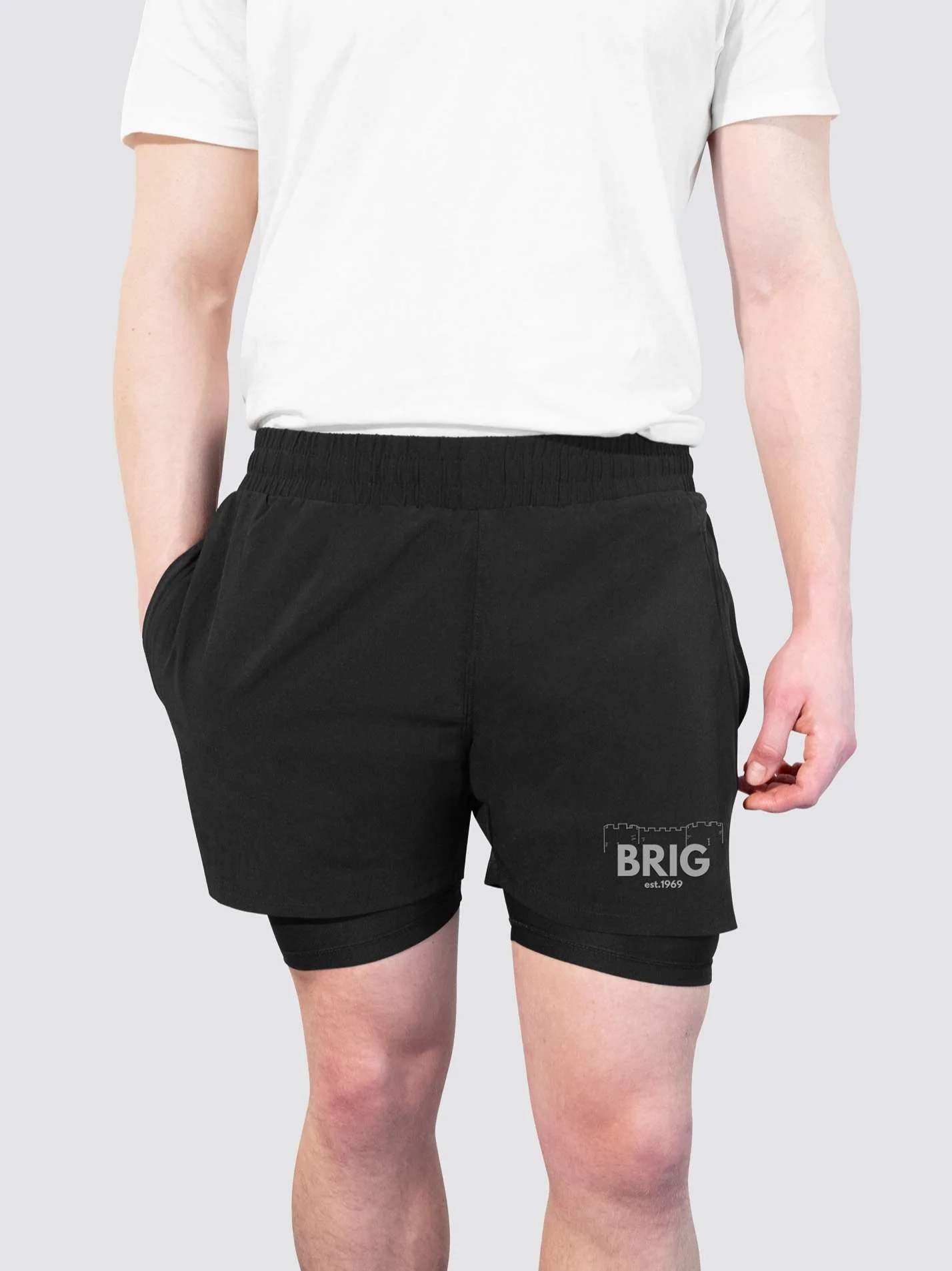 Brig Newspaper Men's Dual Layer Sports Shorts