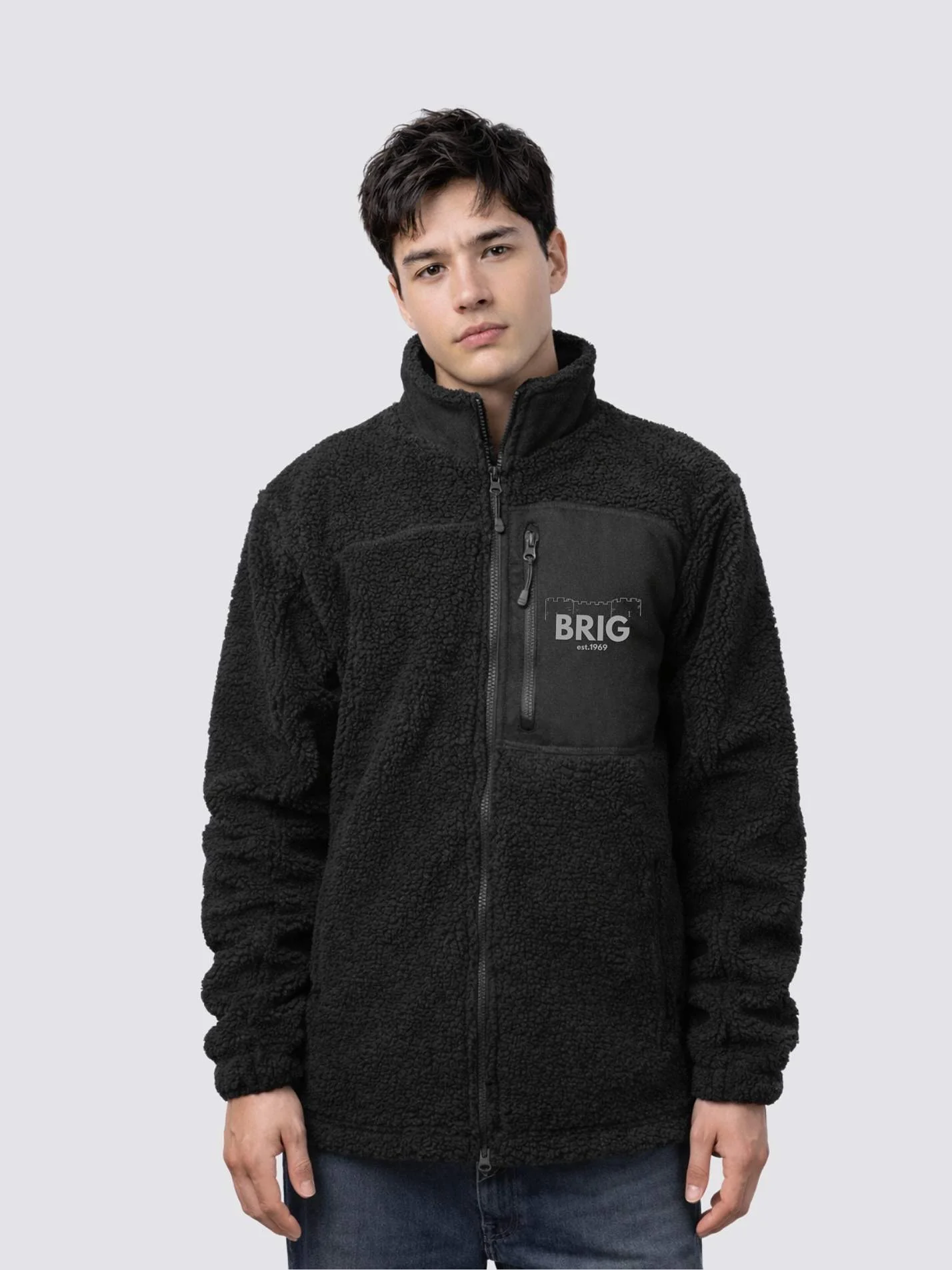 Brig Newspaper Unisex Fluffy Sherpa Fleece Jacket - Image 5