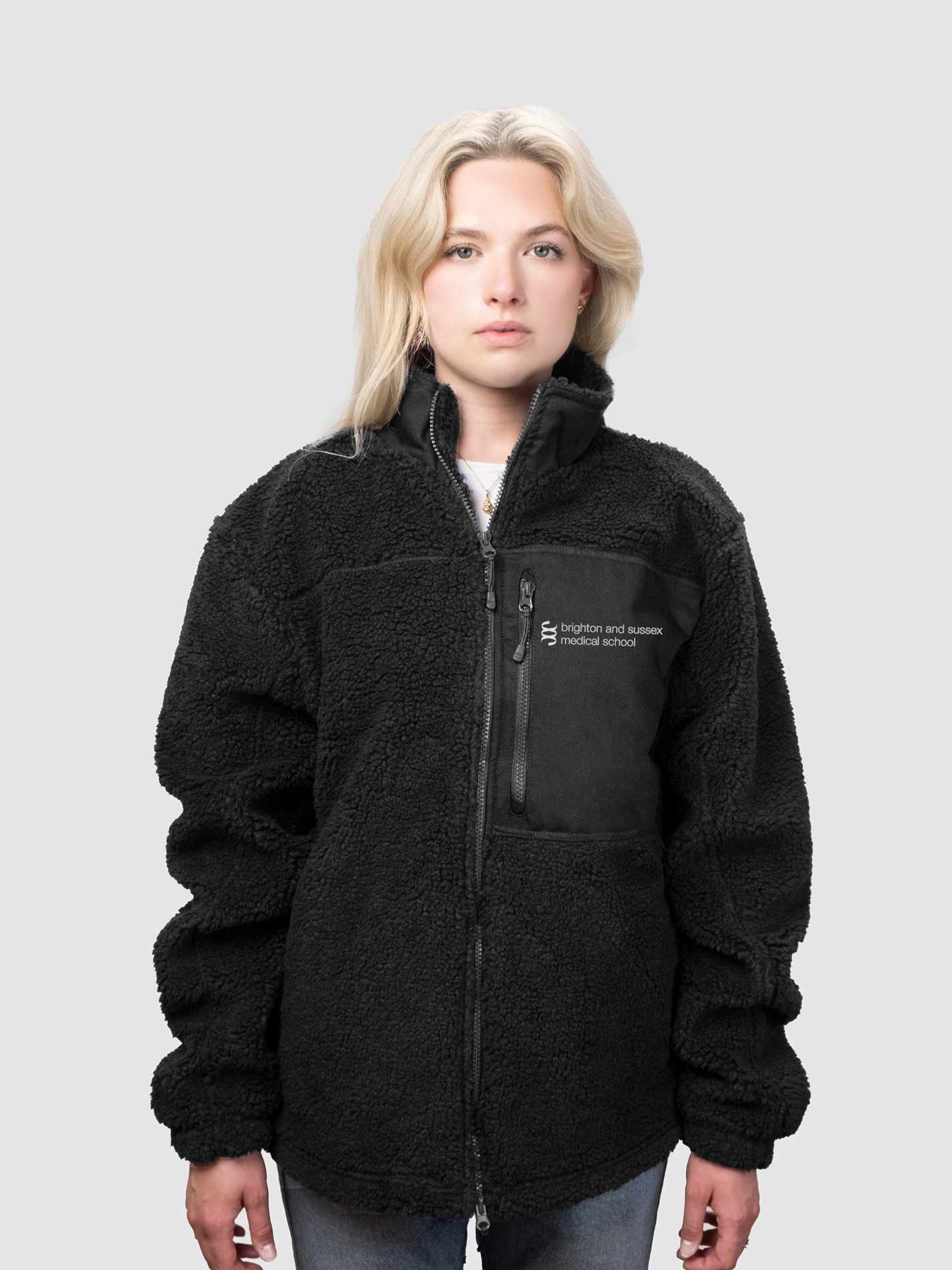 Brighton and Sussex Medical School Unisex Fluffy Sherpa Fleece Jacket