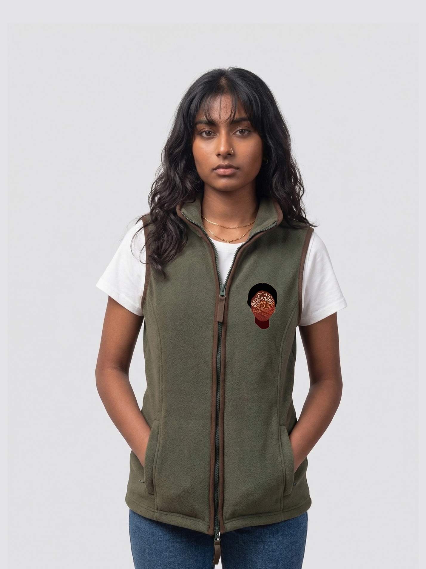 Brown Girl Link Up Ladies Heritage Gilet Fleece