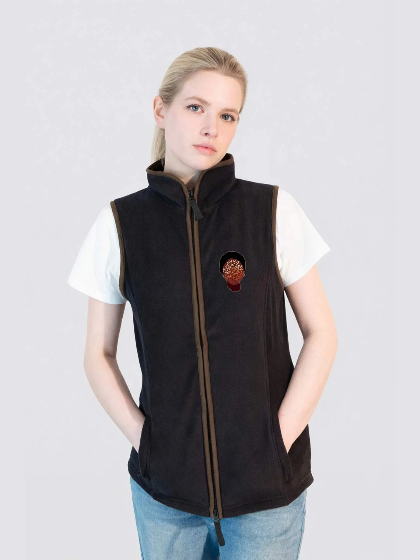 Brown Girl Link Up Ladies Heritage Gilet Fleece - Image 3