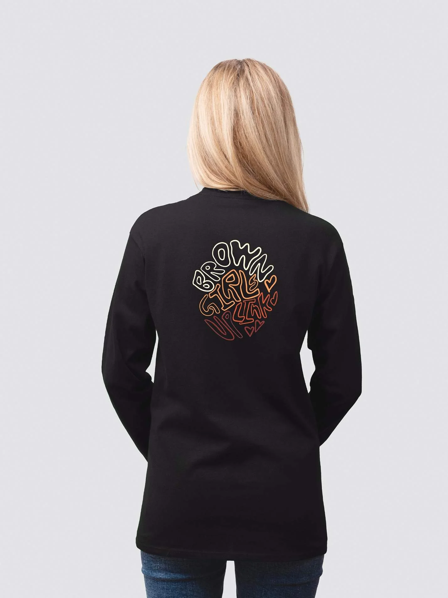 Brown Girl Link Up Unisex Cotton Long Sleeve T-Shirt - Image 2