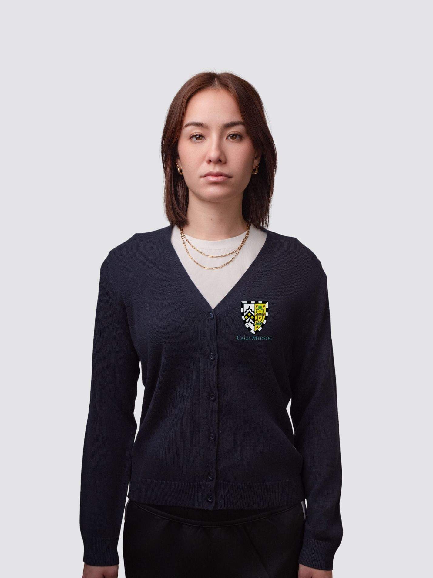 Caius Medical Society Ladies V-Neck Knitted Cardigan - Image 4