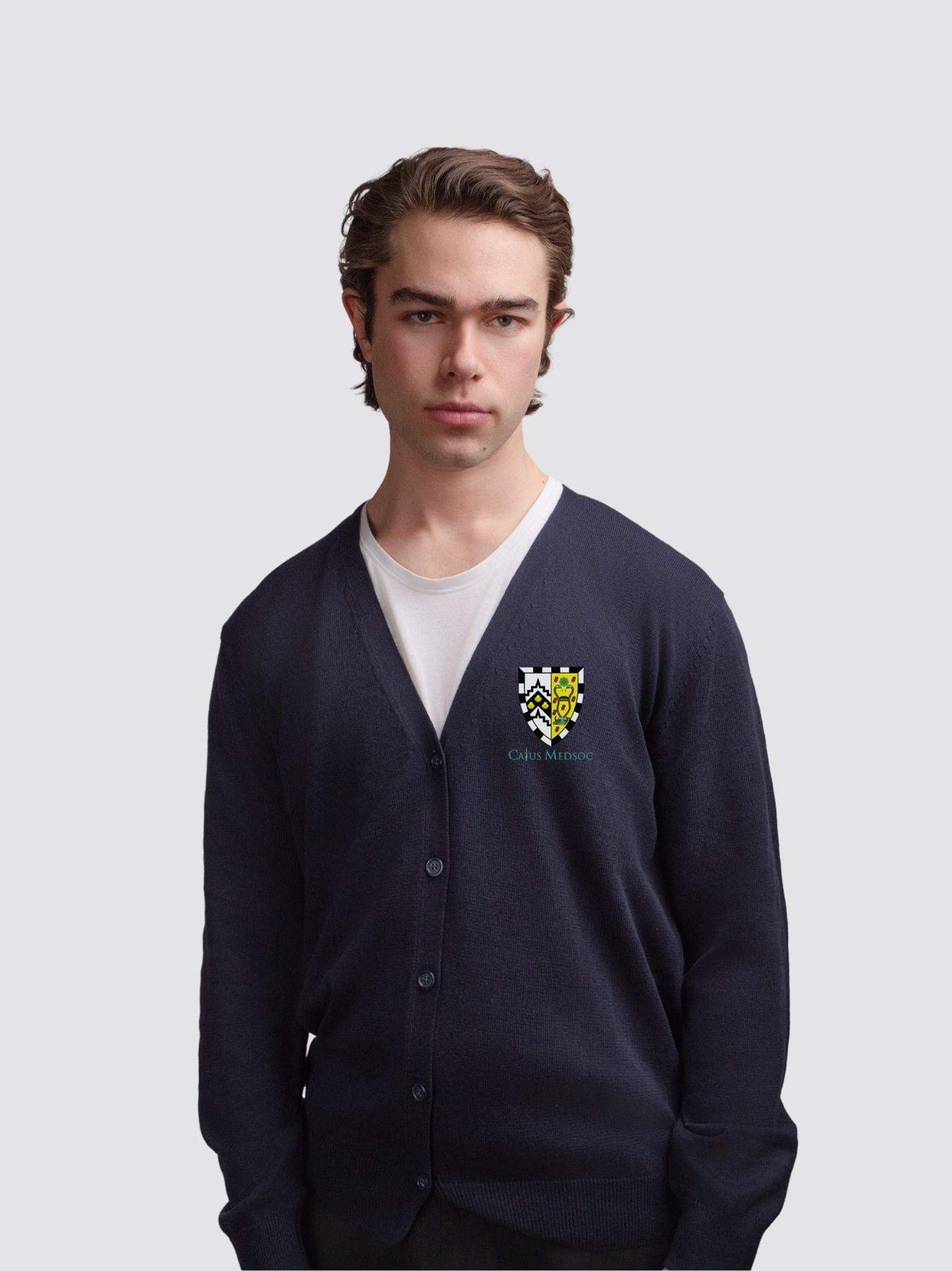 Caius Medical Society Men's V-Neck Knitted Cardigan - Image 3