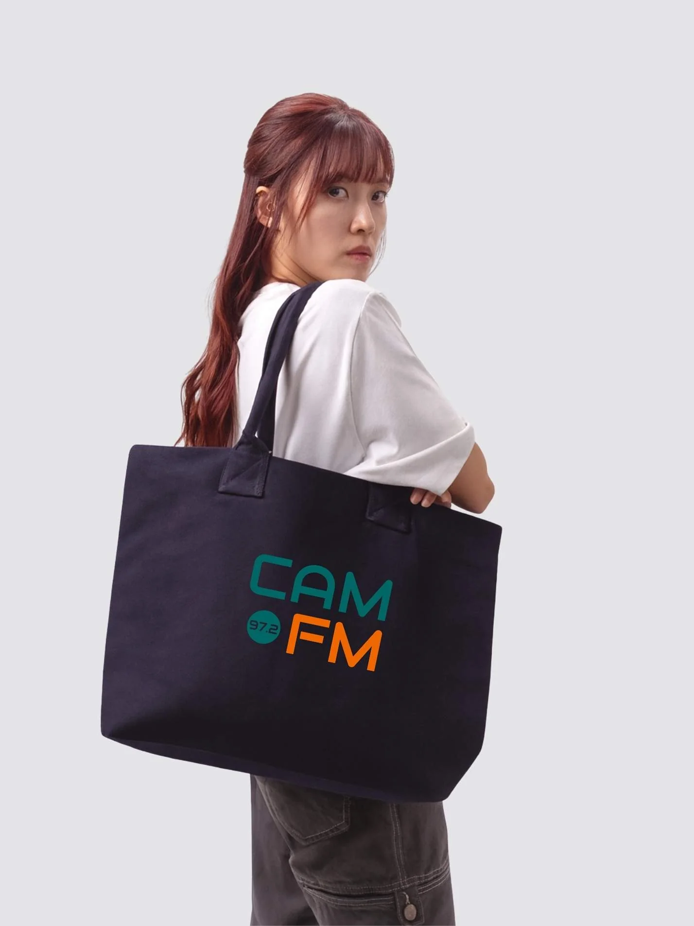 Cam FM Cotton Canvas Printed Shopper Bag