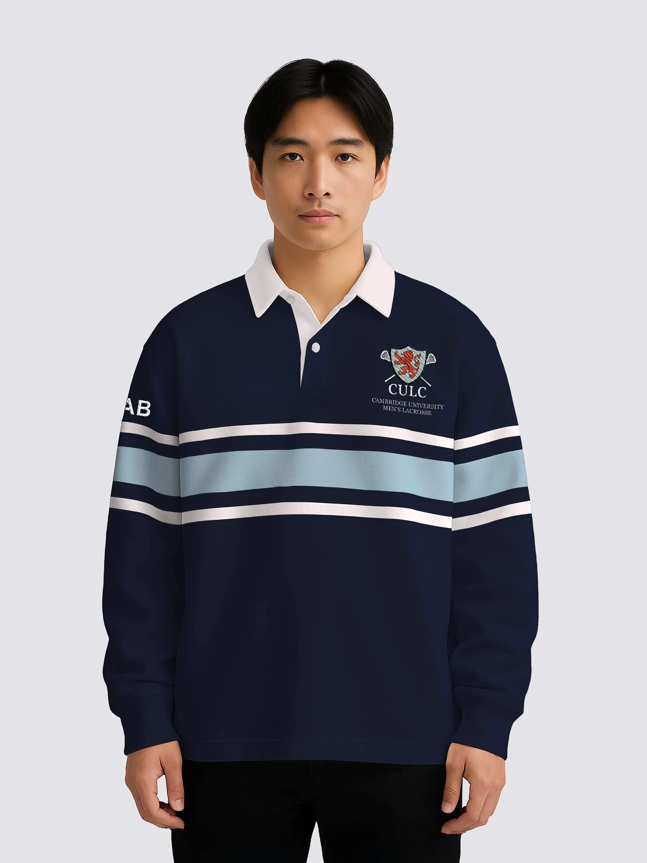 Cambridge Men's Lacrosse Retro Striped Rugby Shirt