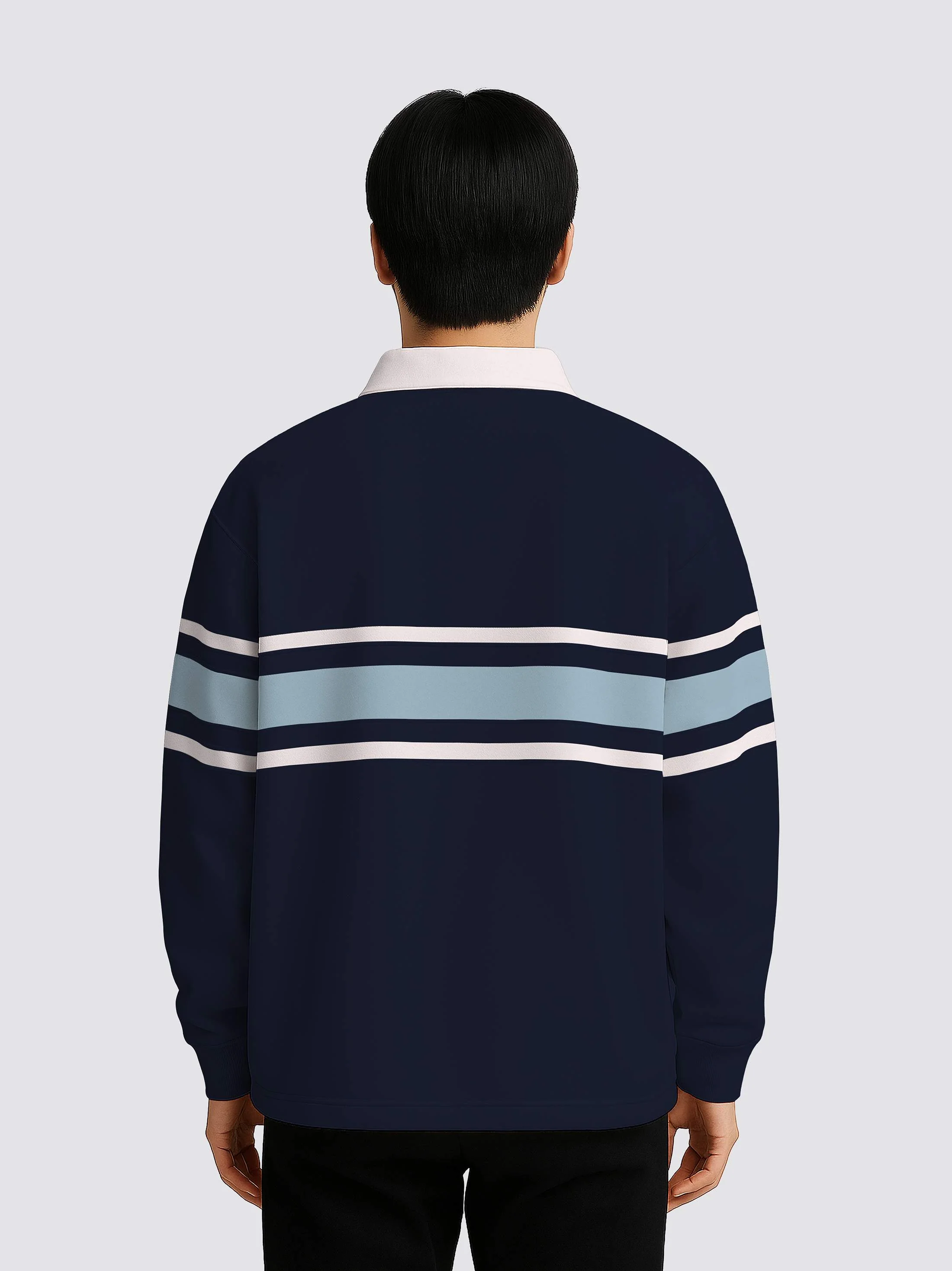 Cambridge Men's Lacrosse Retro Striped Rugby Shirt - Image 2
