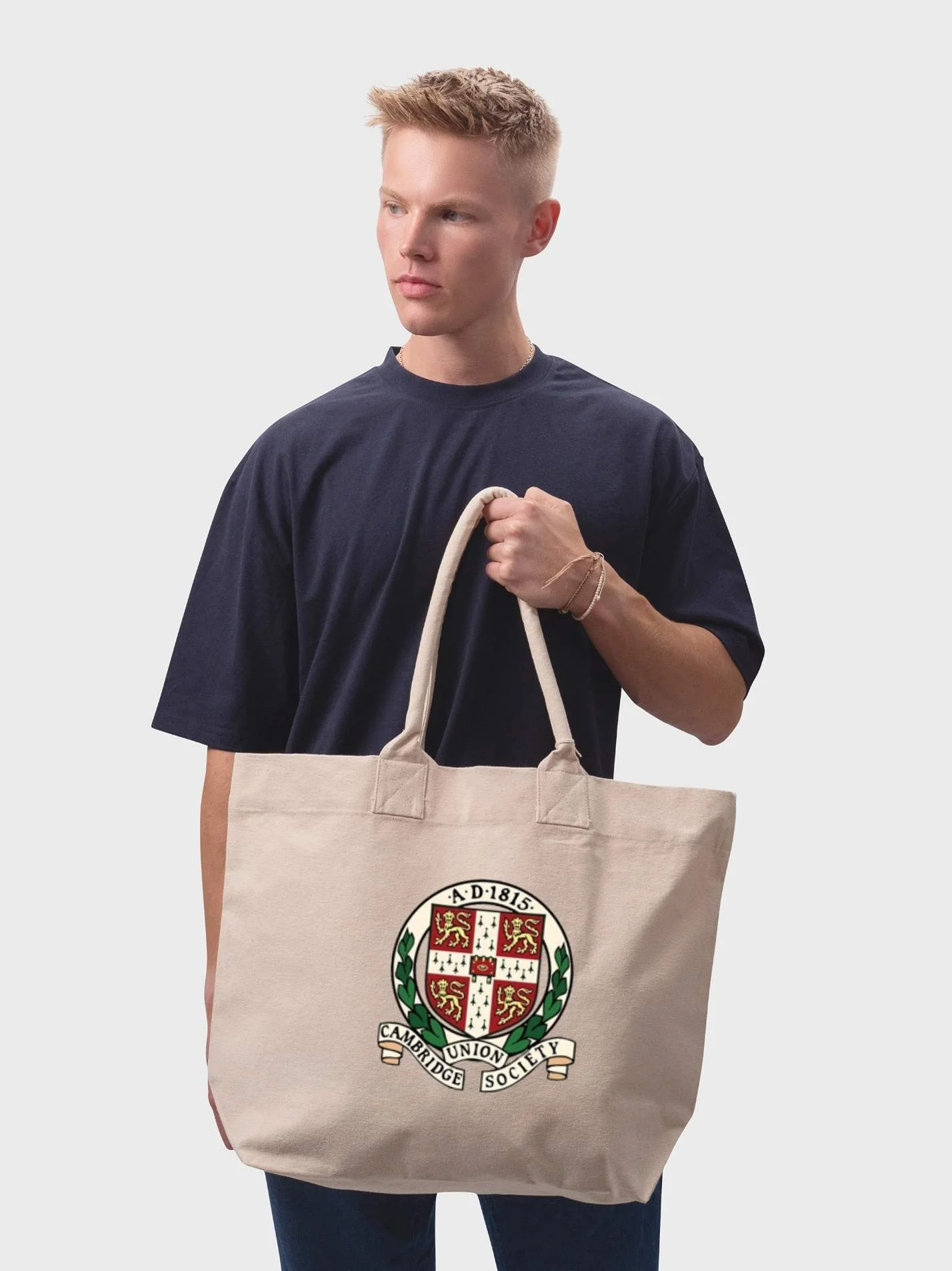 Cambridge Union Society Cotton Canvas Printed Shopper Bag - Image 2