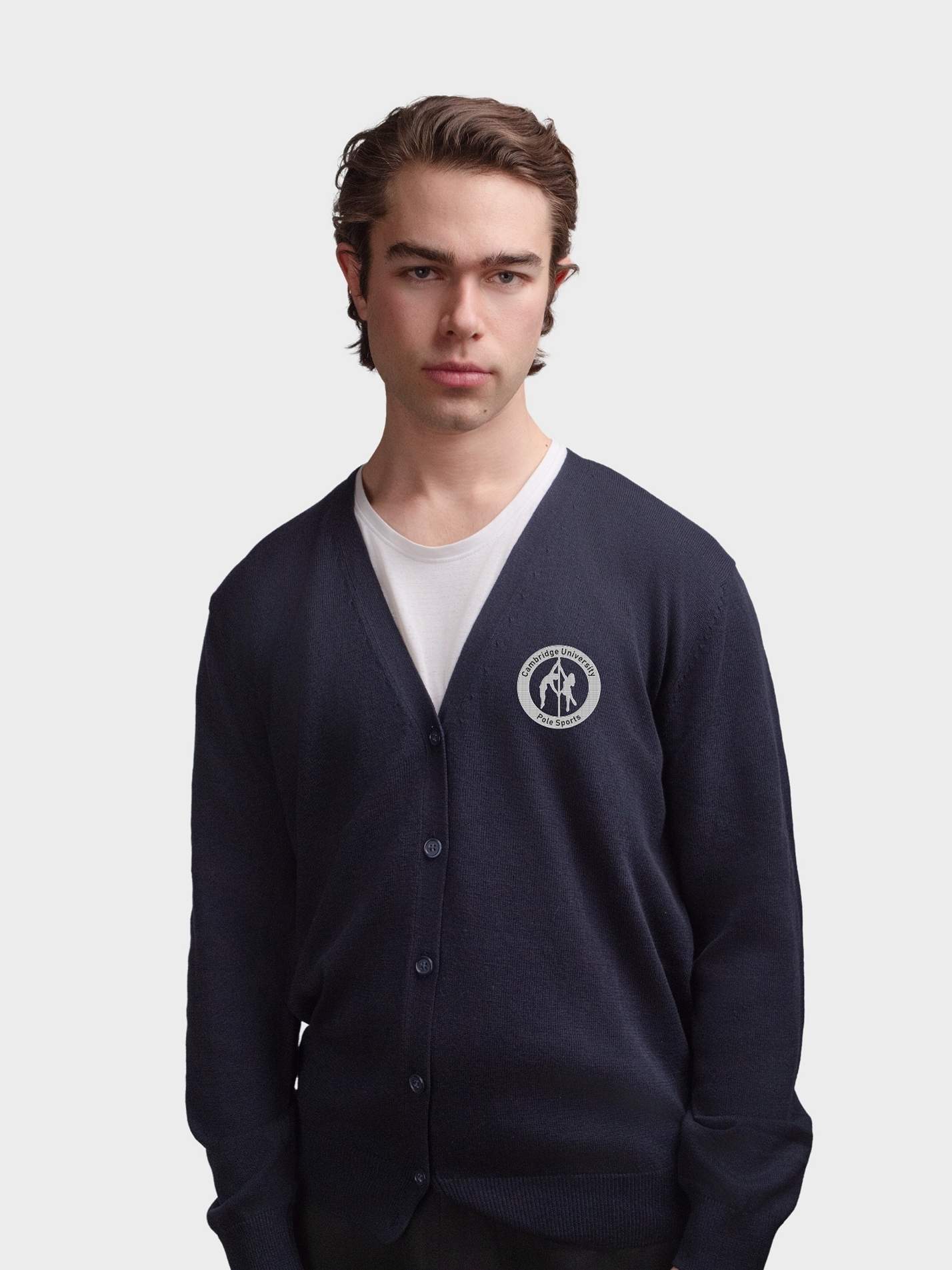 Cambridge University Pole Sports Men's V-Neck Knitted Cardigan - Image 3
