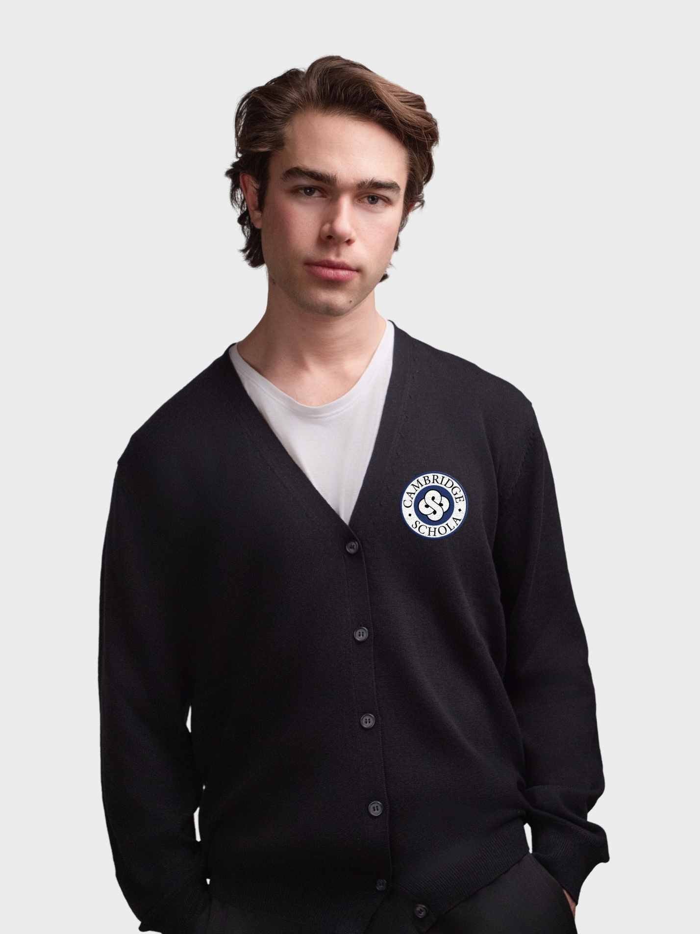 Cambridge University Schola Cantorum Men's V-Neck Knitted Cardigan