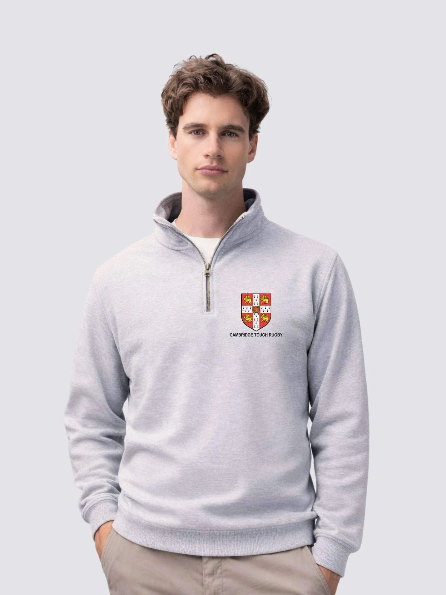 Cambridge University Touch Rugby Club Unisex 1/4 Zip Sweatshirt - Image 6