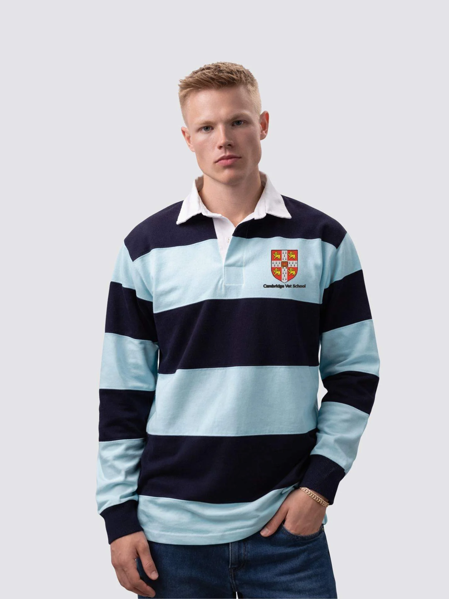 Cambridge Vet School Unisex Striped Rugby Shirt - Image 7