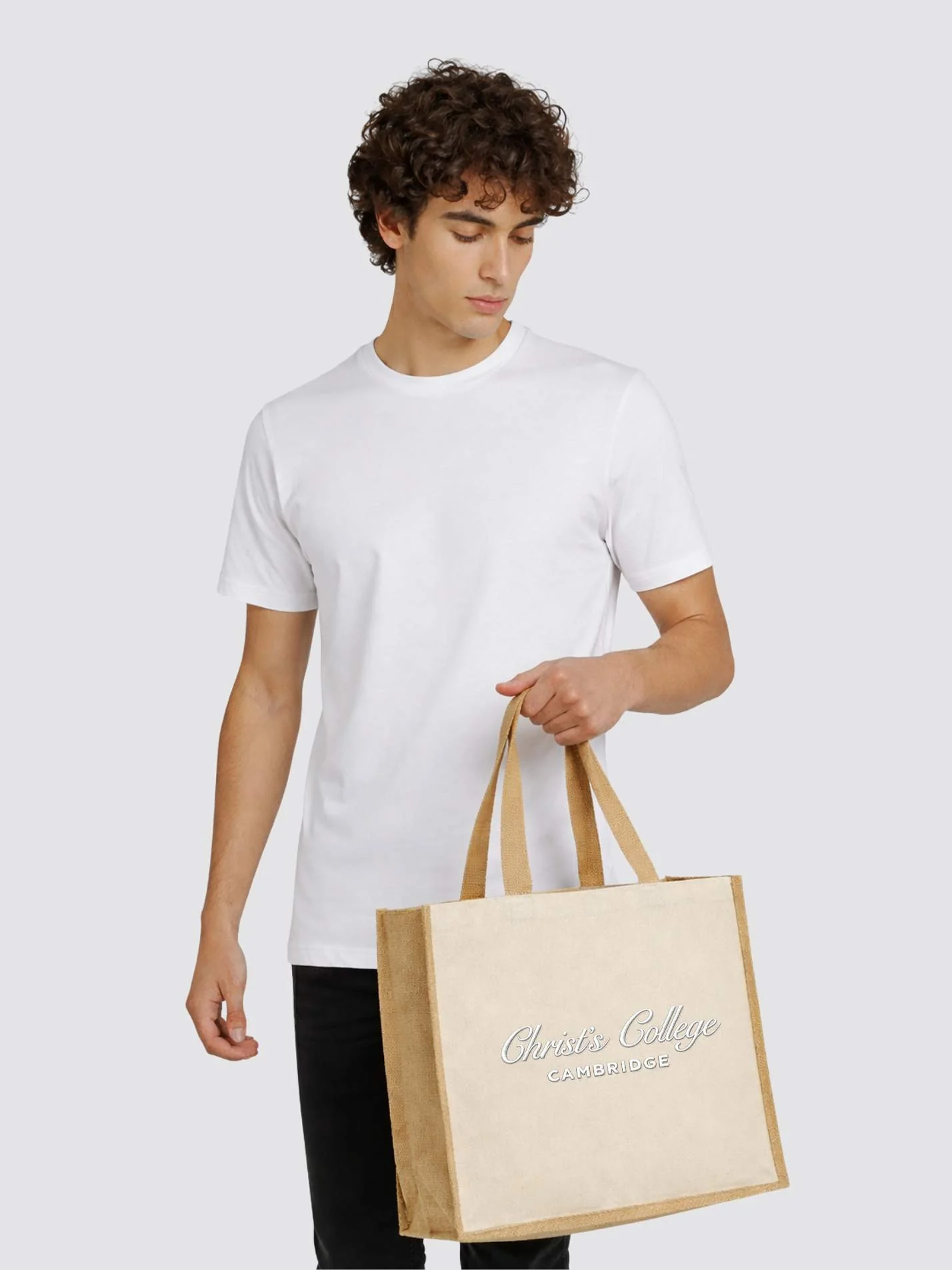 Christ's College Cambridge (Postgraduates) Heritage Jute Canvas Shopper - Image 2