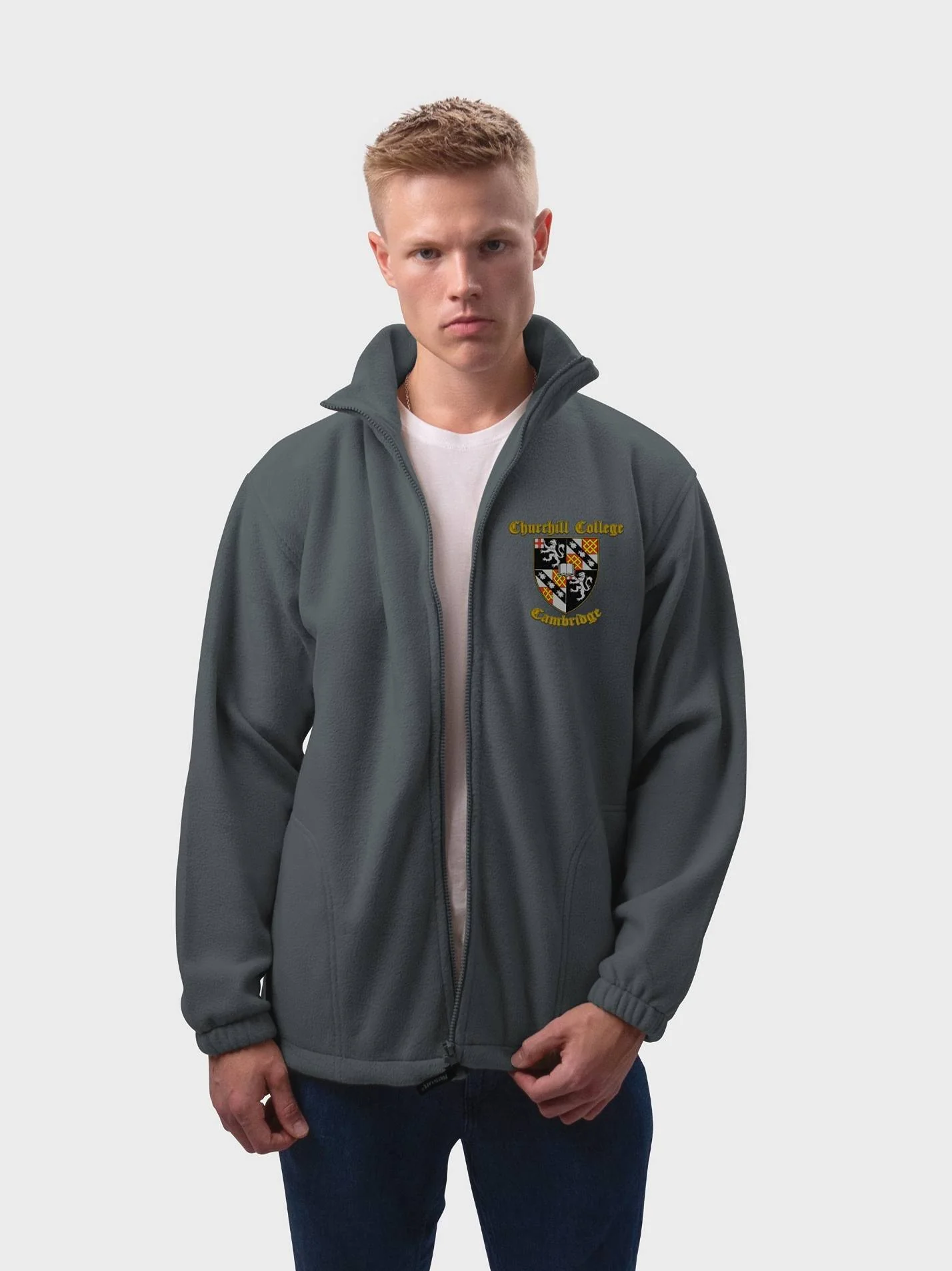 Churchill College Cambridge JCR Unisex Polar Full Zip Fleece - Image 8