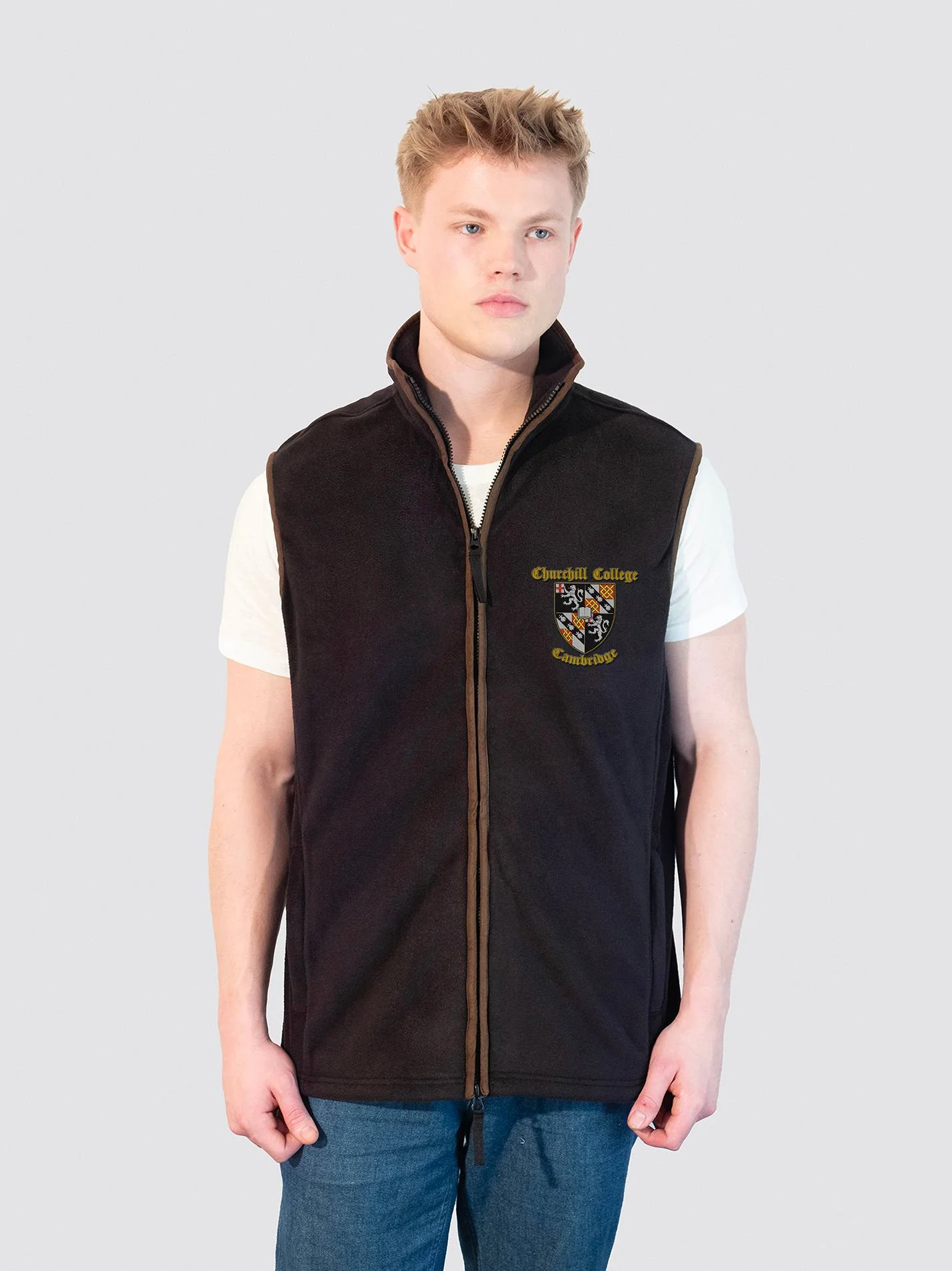 Churchill College Cambridge MCR Men's Heritage Gilet Fleece - Image 3