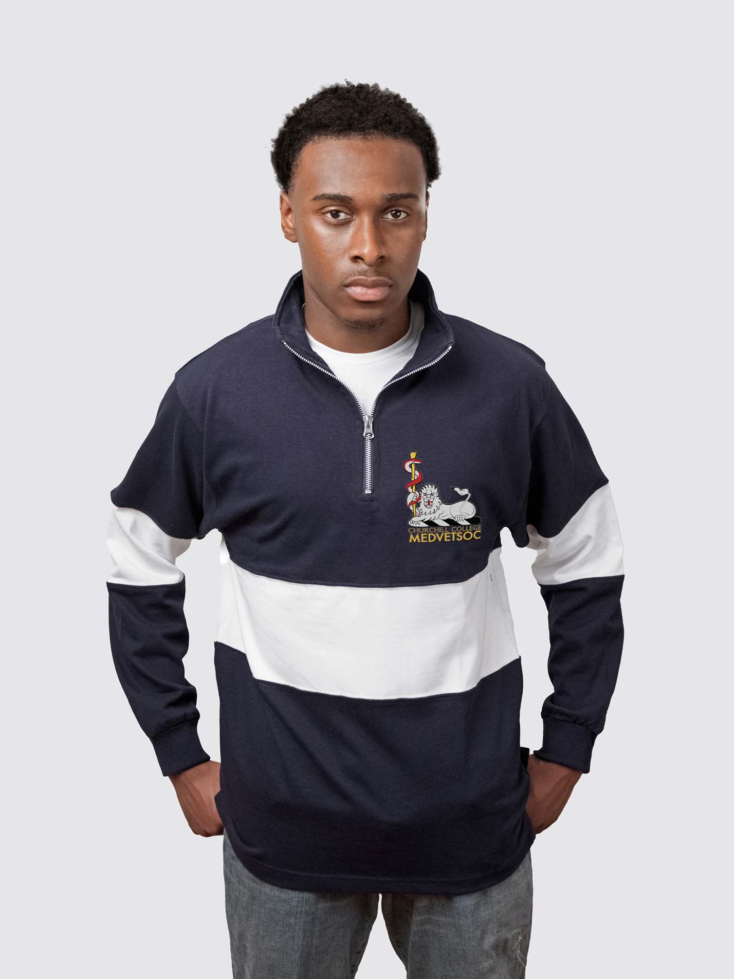 Churchill College MedVetSoc Unisex Panelled 1/4 Zip Sweatshirt