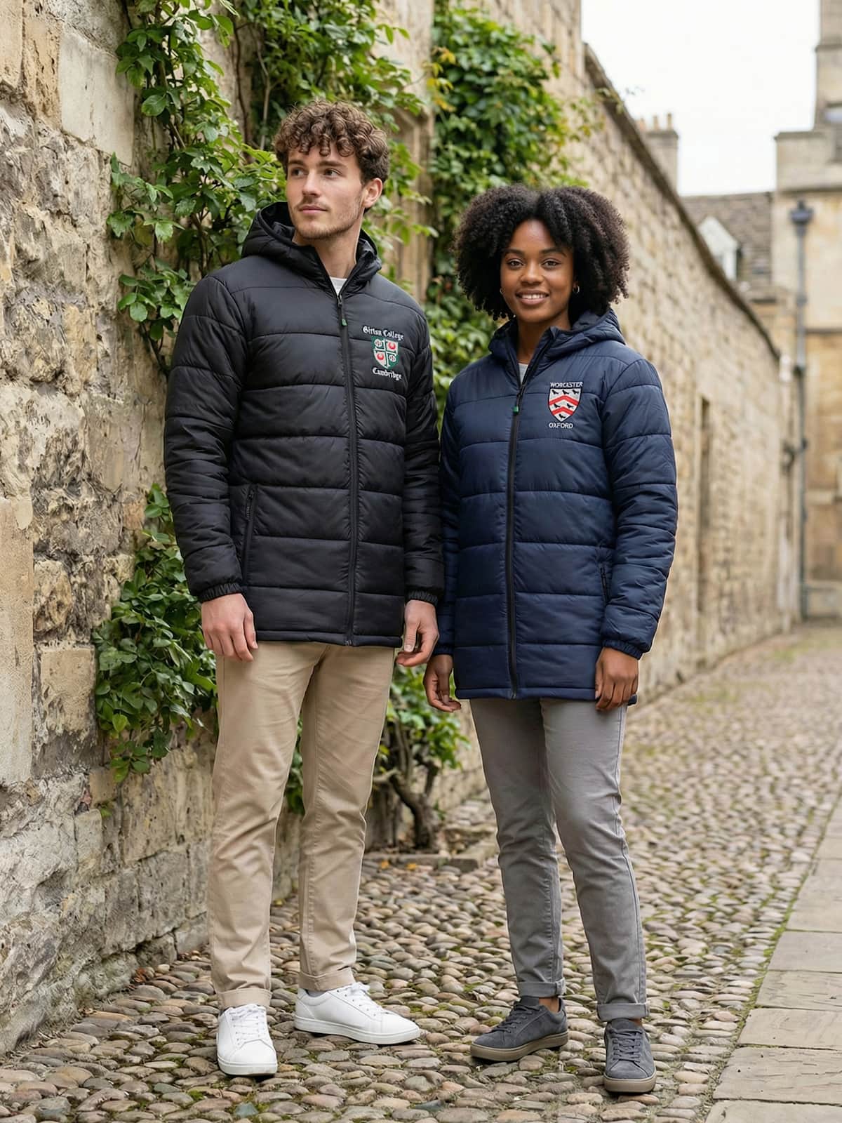 Clare College Cambridge MCR Sustainable Unisex Hooded Puffer Jacket - Image 2
