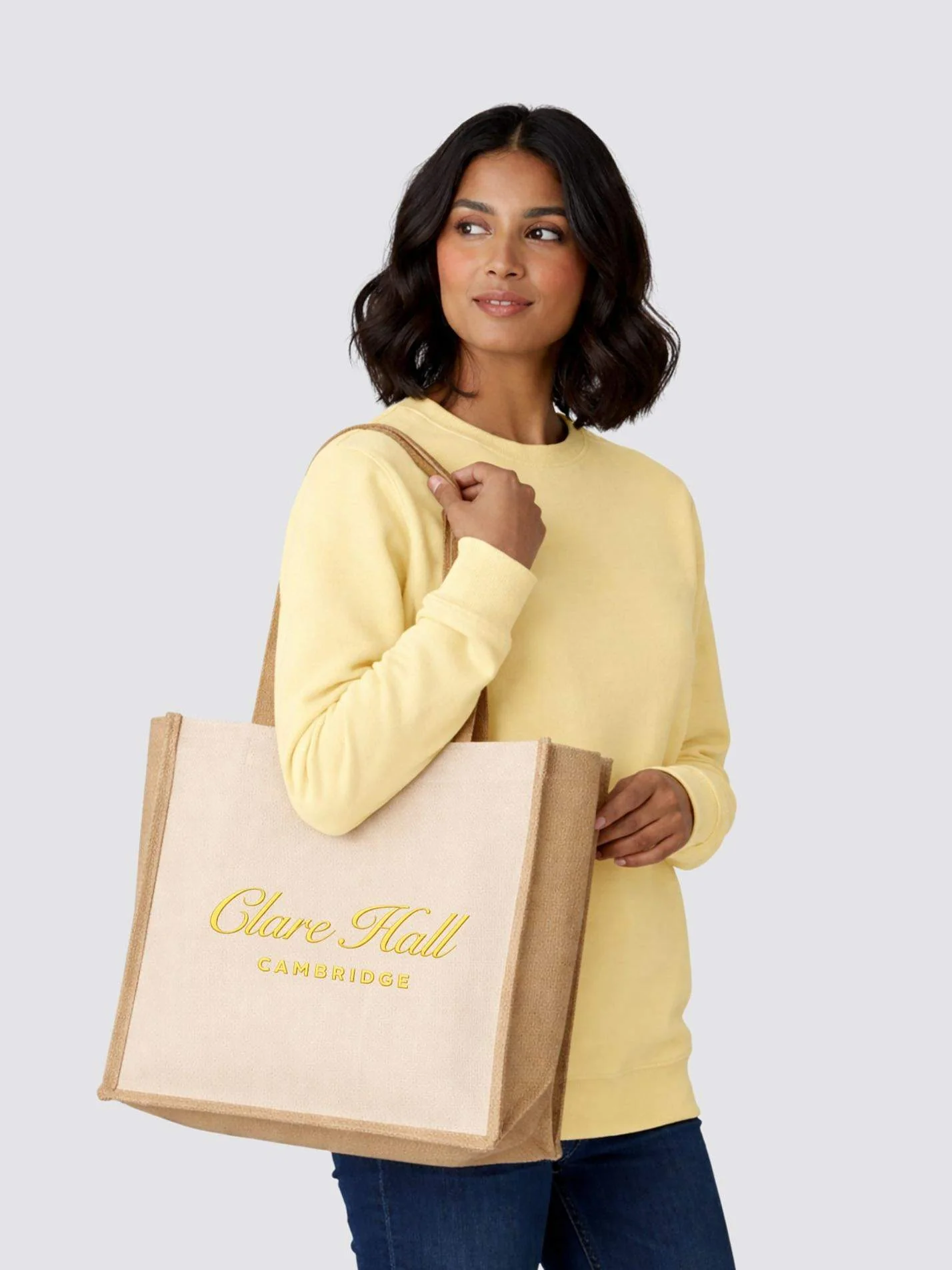 Clare Hall College Cambridge Heritage Jute Canvas Shopper