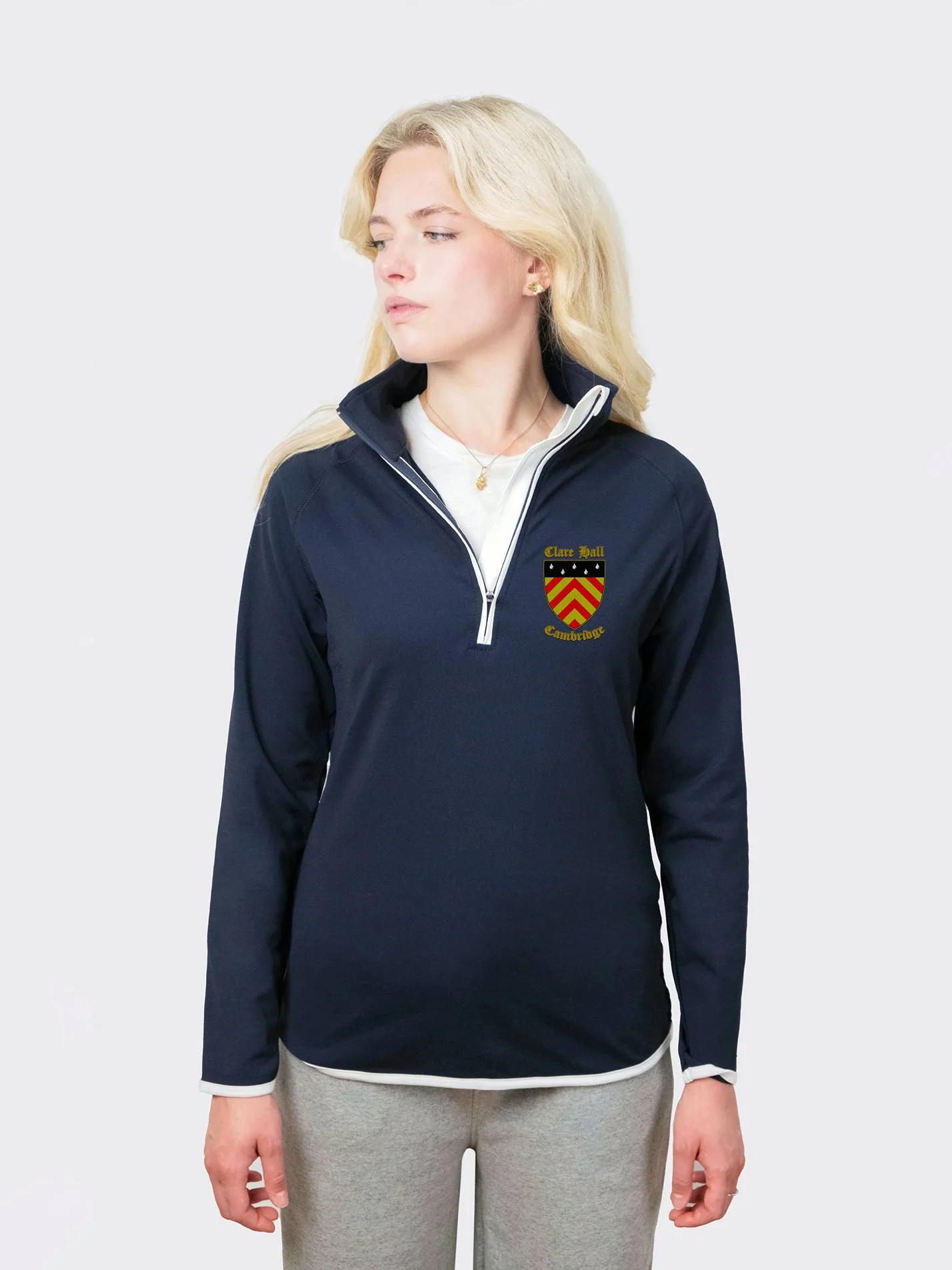 Clare Hall College Cambridge Ladies Performance 1/4 Zip Sweatshirt
