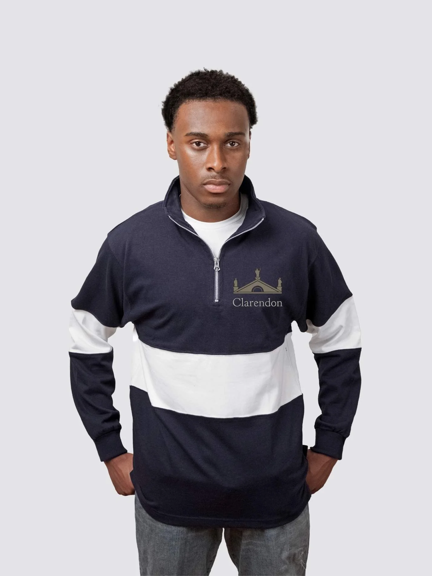 Clarendon Scholars Association Unisex Panelled 1/4 Zip Sweatshirt
