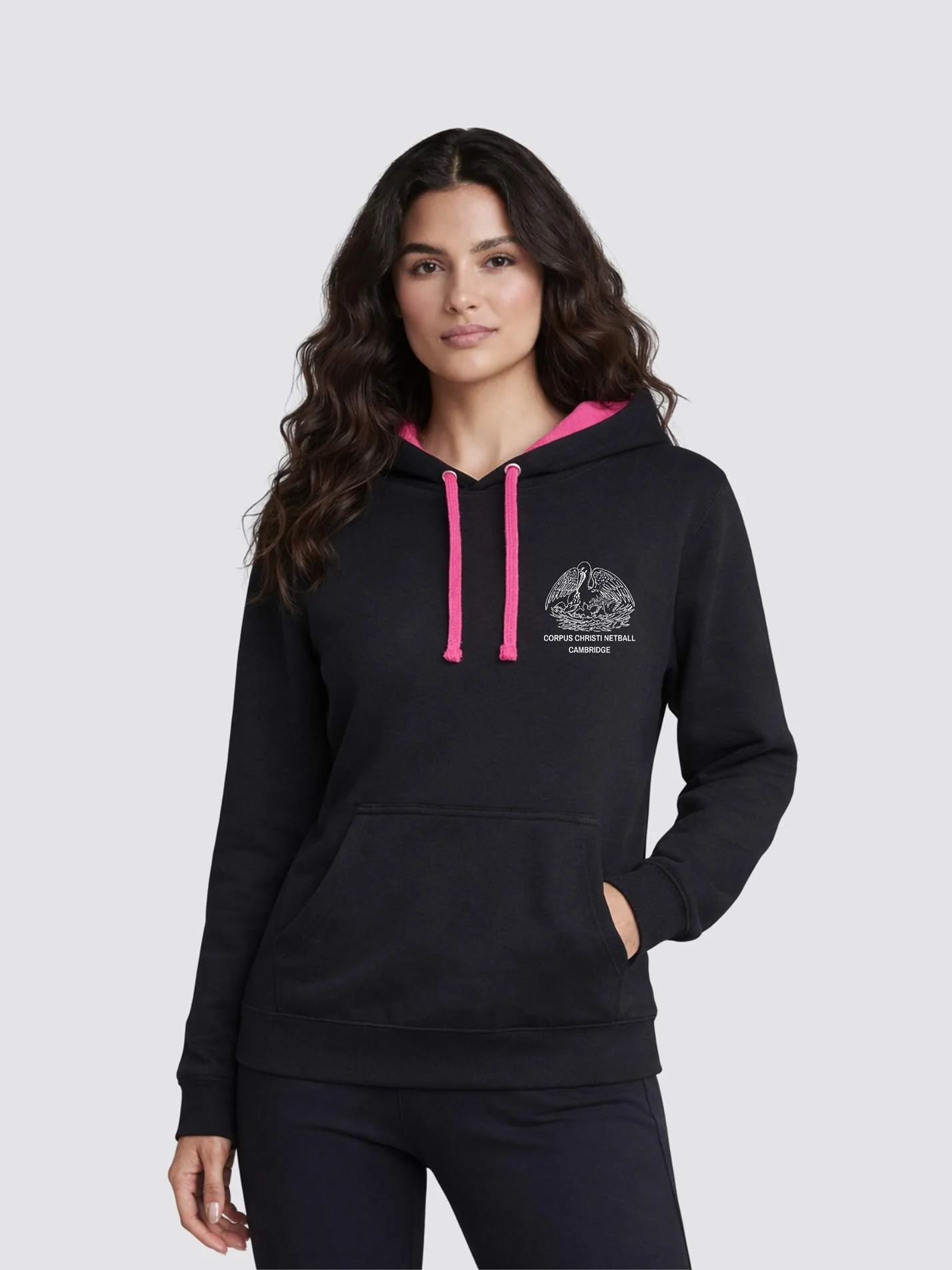Corpus Christi Cambridge Netball Contrast Hoodie - Image 3