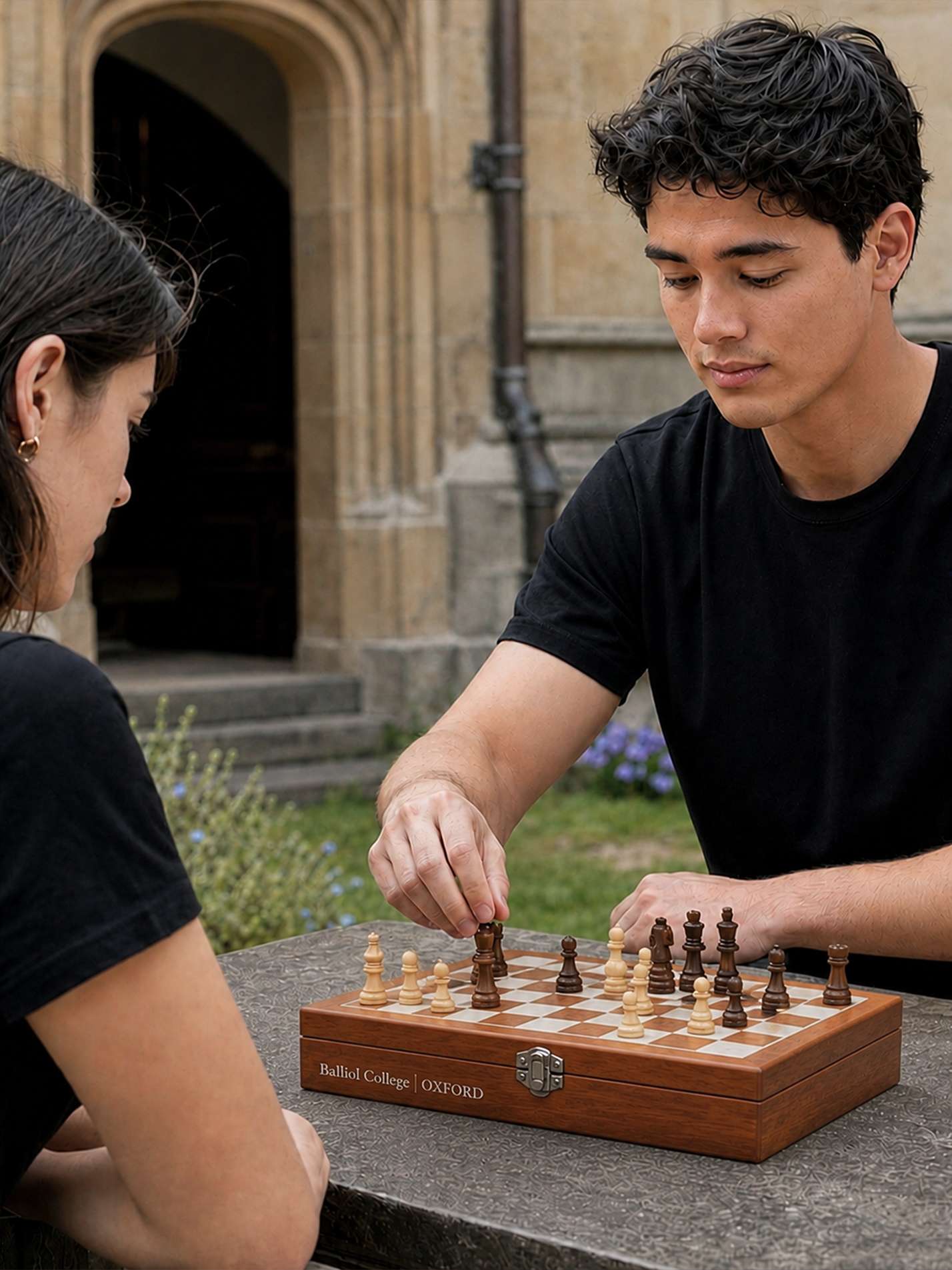 St Hilda's College Oxford MCR Prestige Chess & Hip Flask Gift Set