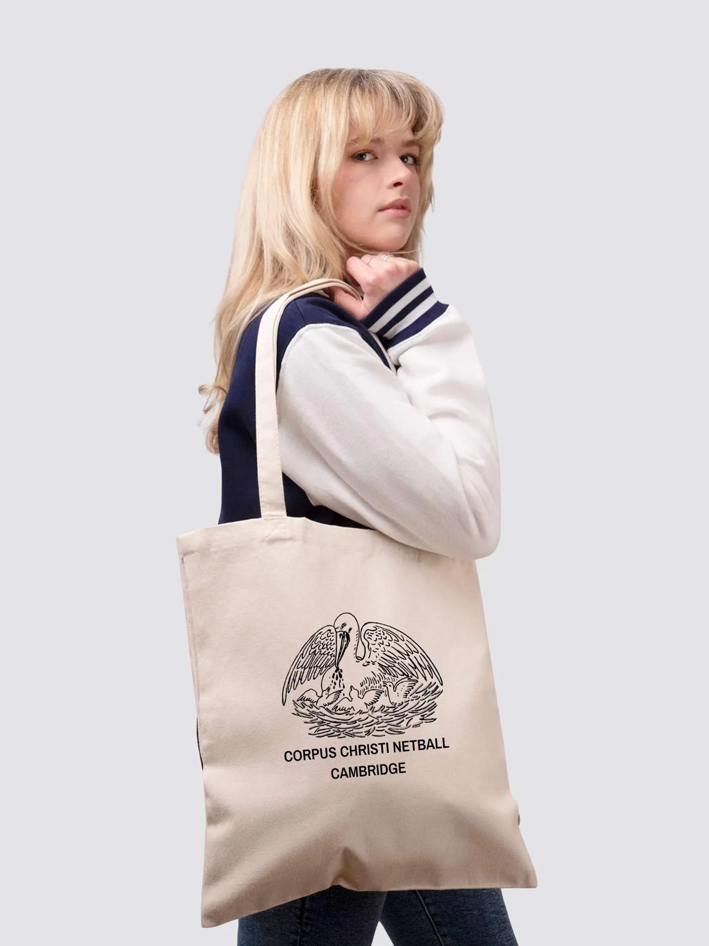 Corpus Christi Cambridge Netball Organic Cotton Printed Tote Bag - Image 3