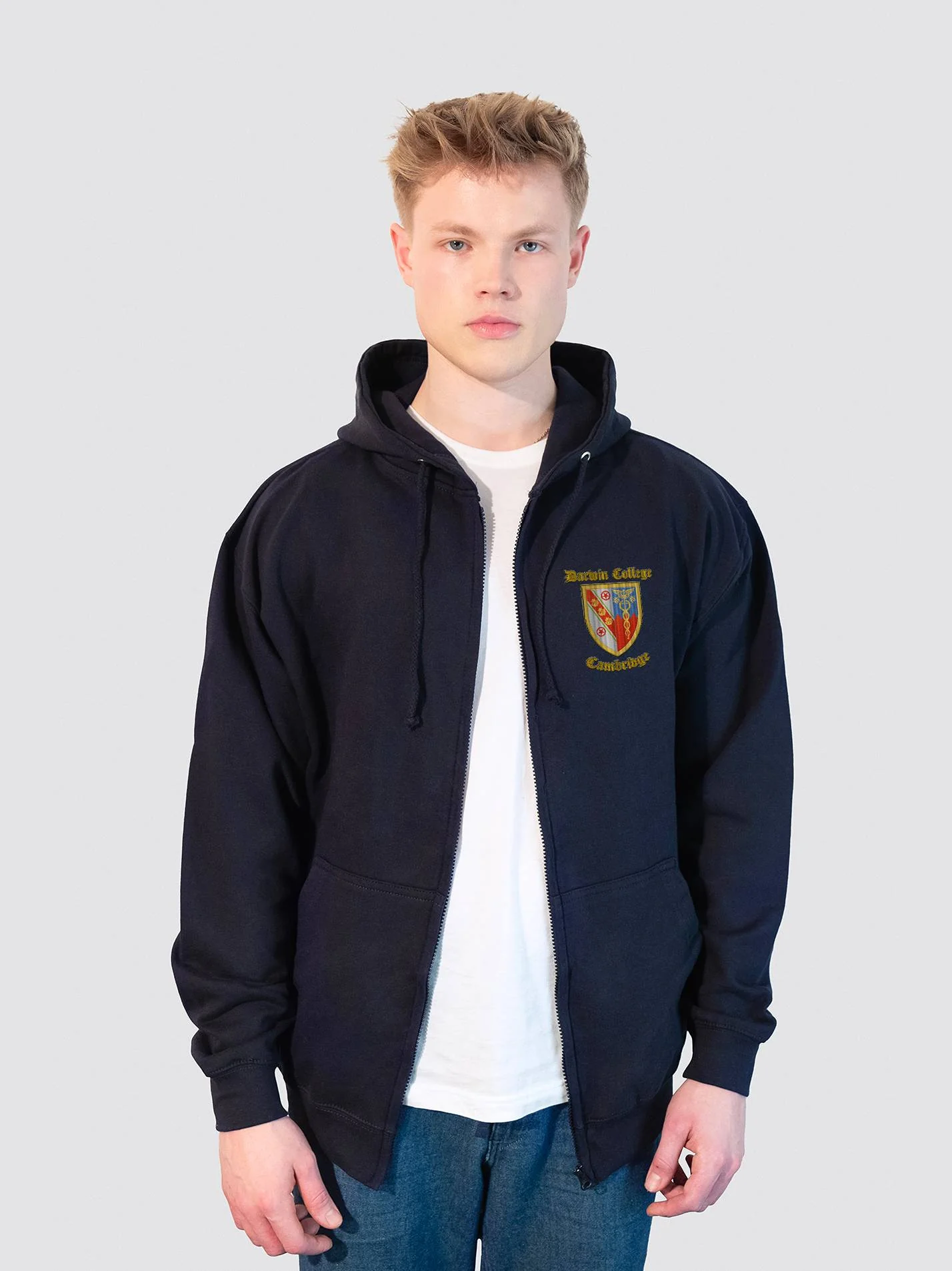 Darwin College Cambridge Zip-Up Unisex Hoodie - Image 5