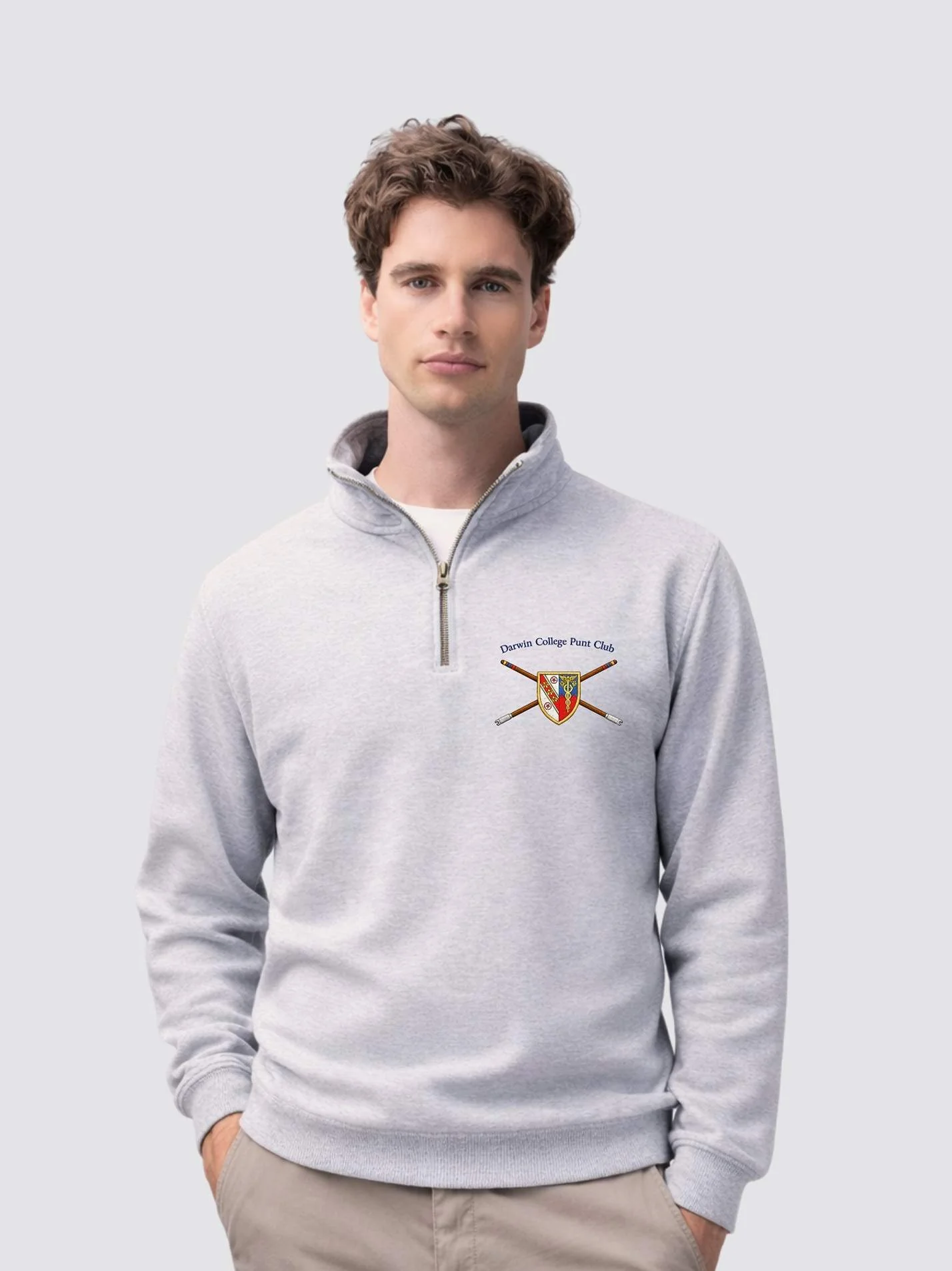 Darwin College Punt Club Unisex 1/4 Zip Sweatshirt - Image 5