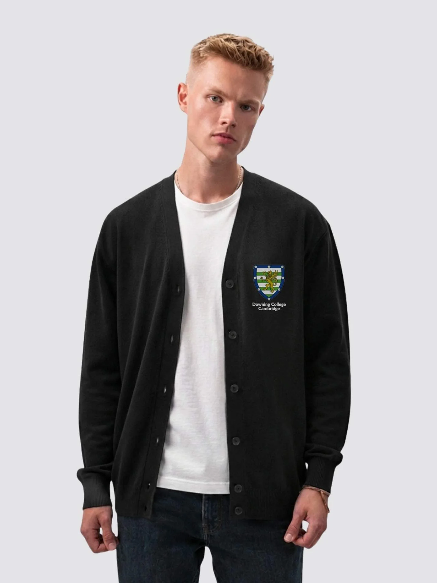 Downing College Cambridge JCR Men's V-Neck Knitted Cardigan