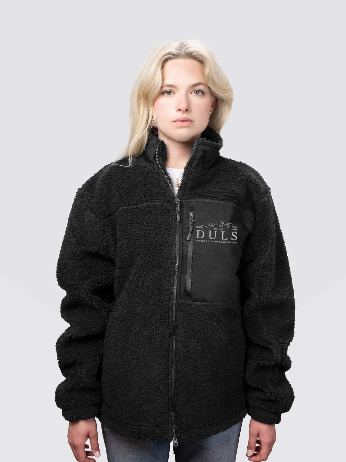 Dundee Law Society Unisex Fluffy Sherpa Fleece Jacket - Image 5
