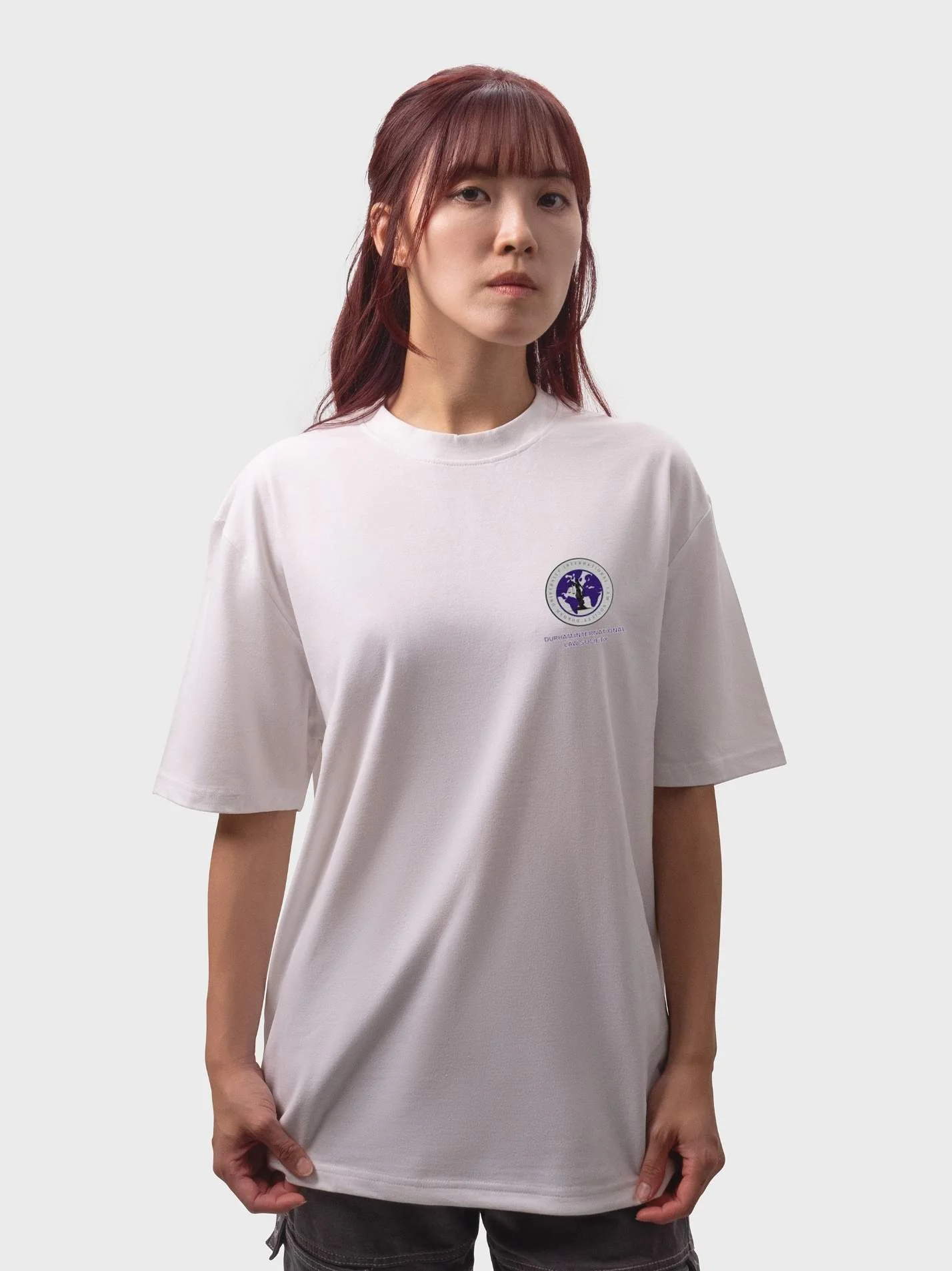 Durham International Law Society Unisex Heavy Oversized T-Shirt - Image 3