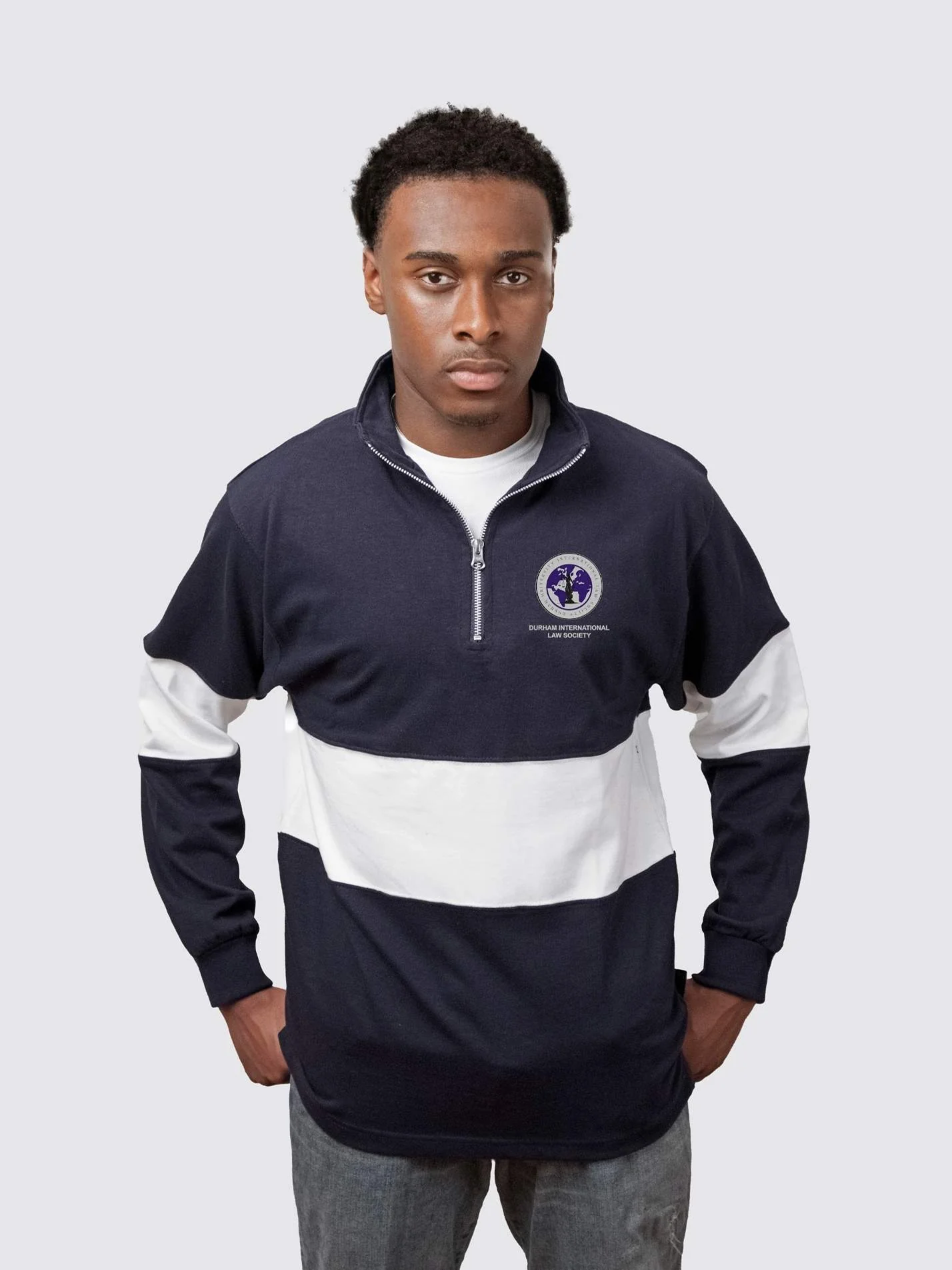 Durham International Law Society Unisex Panelled 1/4 Zip Sweatshirt