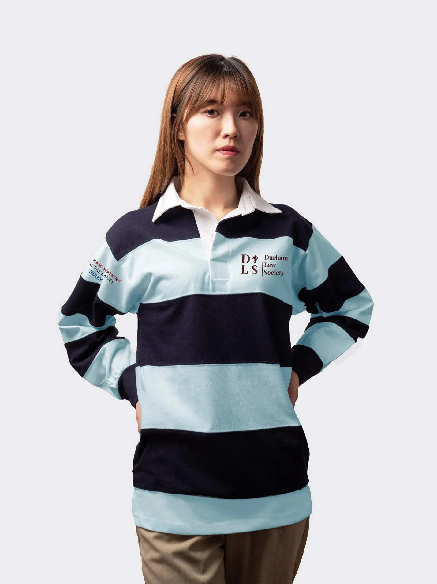 Durham Law Society Unisex Striped Rugby Shirt - Image 5
