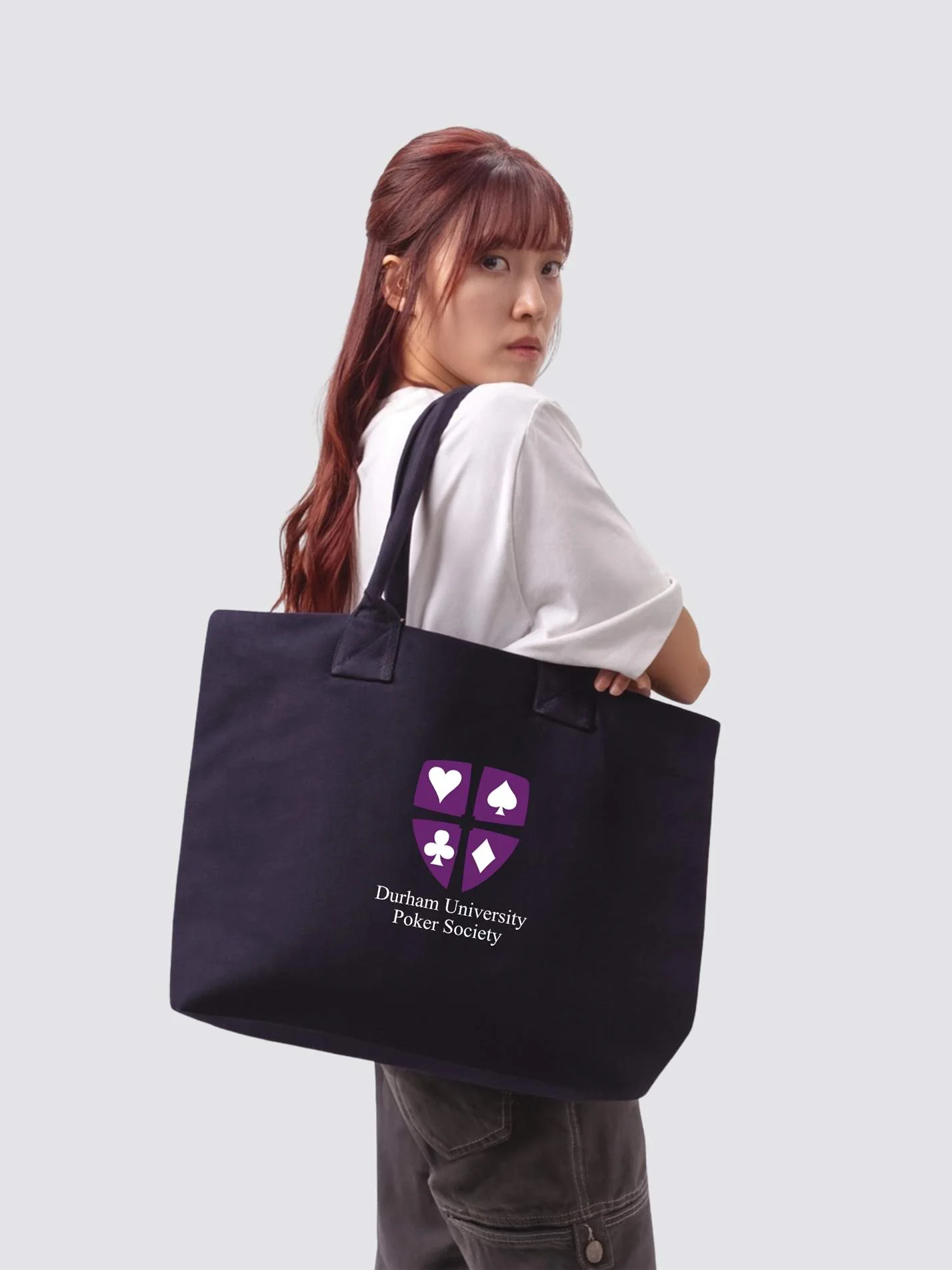 Durham Poker Society Cotton Canvas Printed Shopper Bag