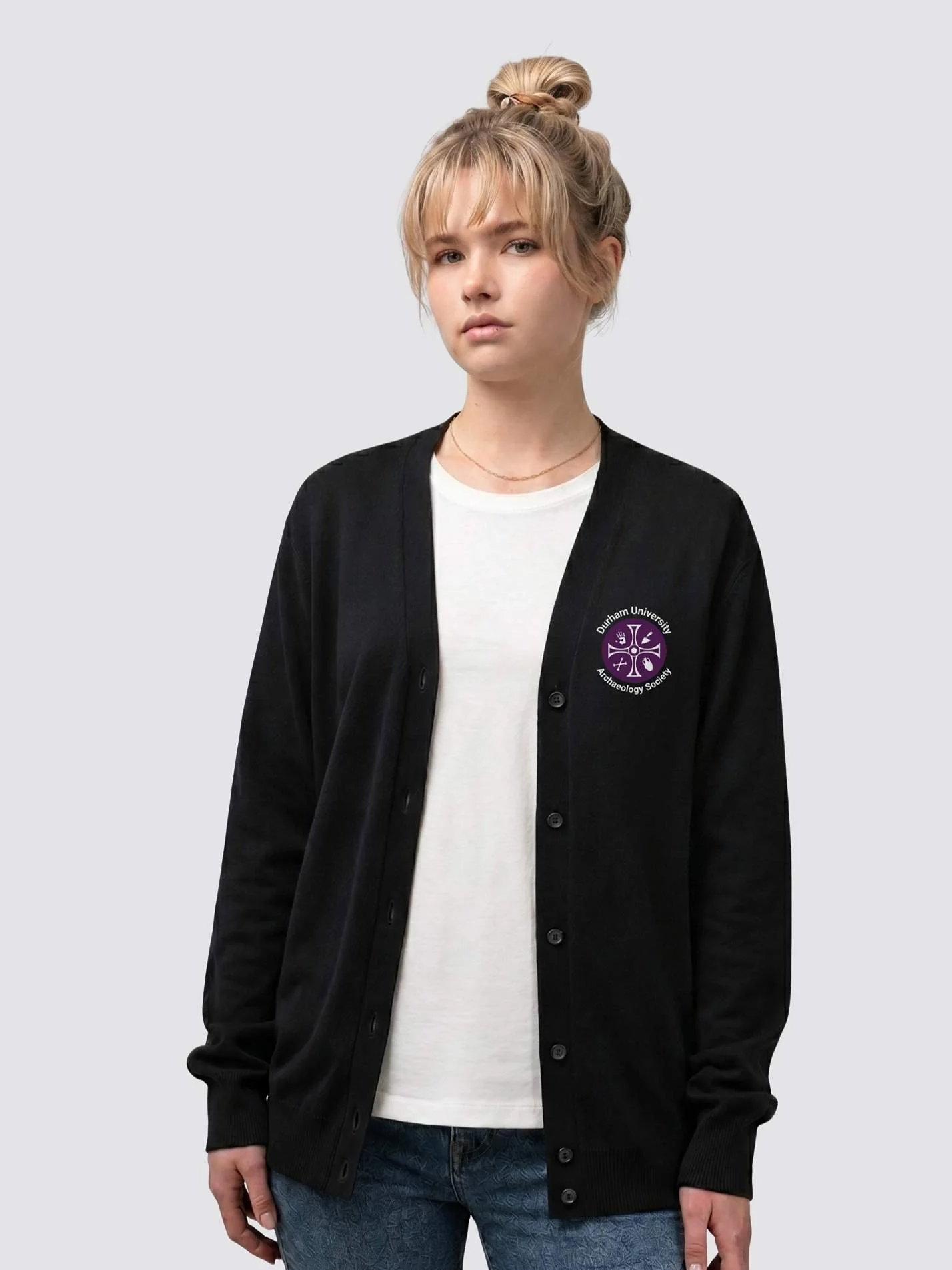 Durham University Archaeology Society Ladies V-Neck Knitted Cardigan