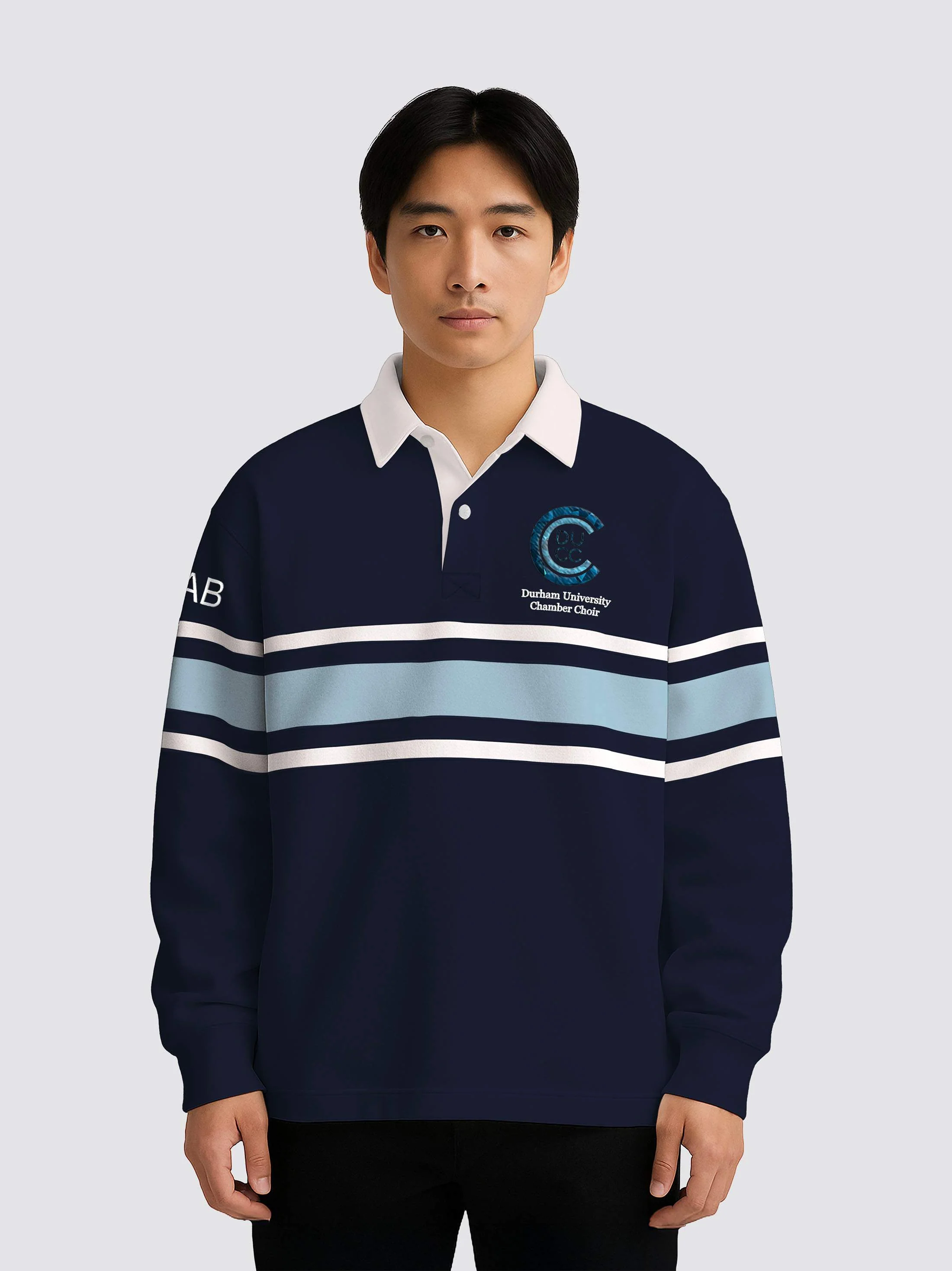 Durham University Chamber Choir Retro Striped Rugby Shirt - Image 4